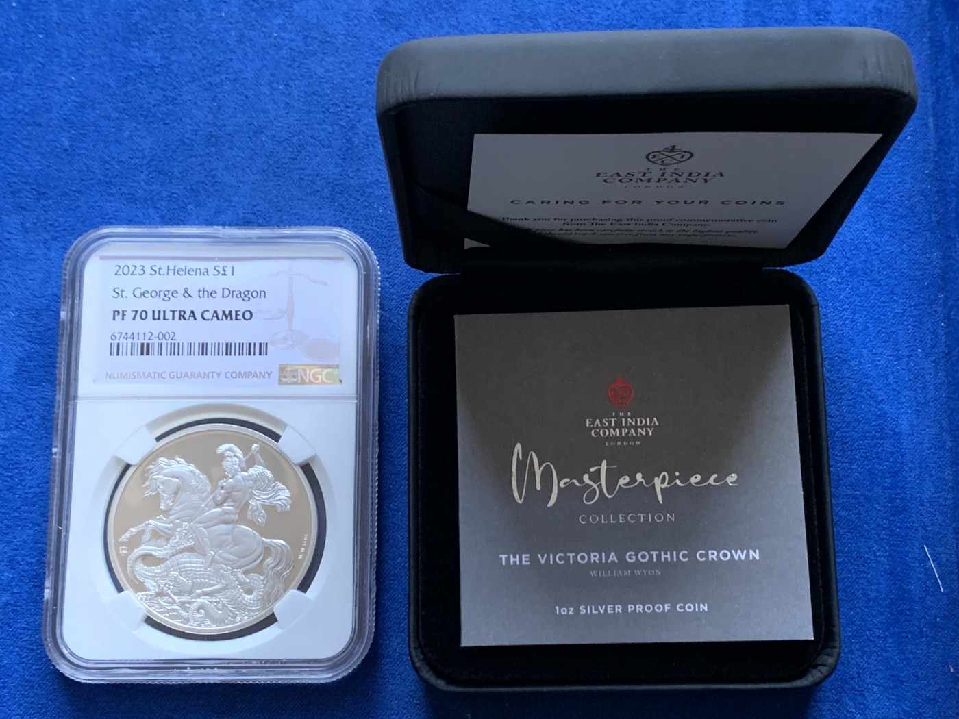 《竞宝斋》第246场-周日，周一 ，周二3场连拍 (全场包邮) NGC PF70UC 圣赫勒拿2023年乔治屠龙1元银币