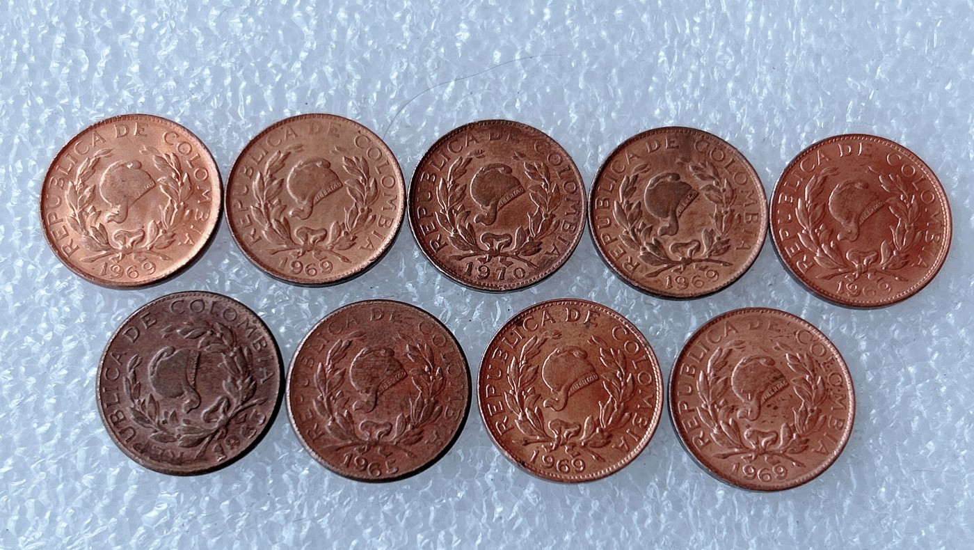 第一海外回流一元起拍收藏 散币专场 第71期 哥伦比亚1分 自由帽 9枚