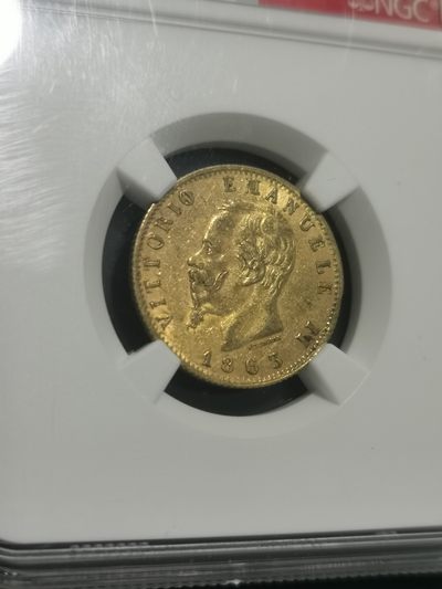 天下钱庄国内外钱币全场保真欢迎参拍 - NGC AU58意大利20里拉金币6.45克