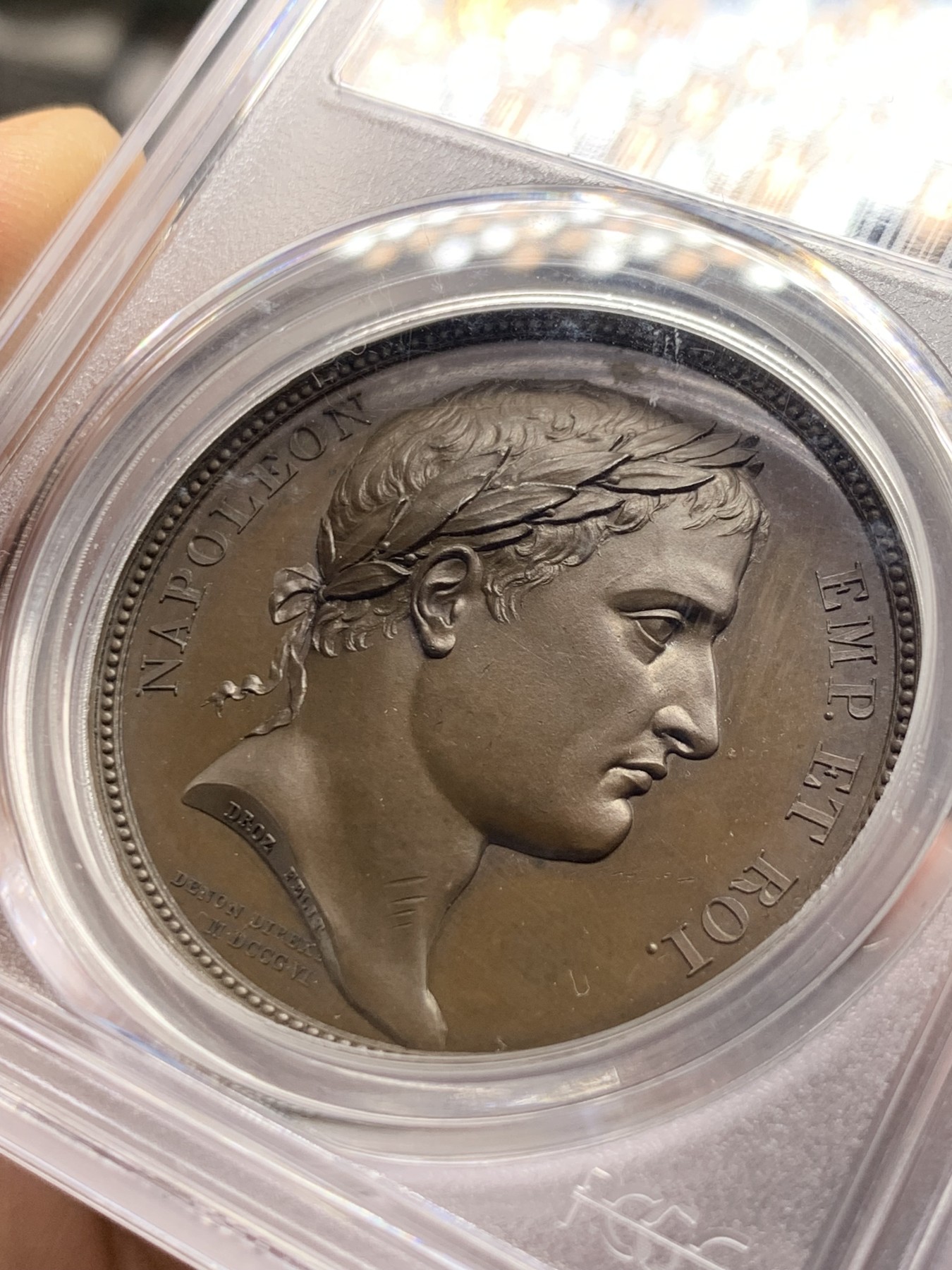 《竞宝斋》第246场-周日，周一 ，周二3场连拍 (全场包邮) PCGS-SP64冠军分 法国拿破仑铜章 征服达尔马提亚 背面朱庇特神庙 在今克罗地亚斯普利特