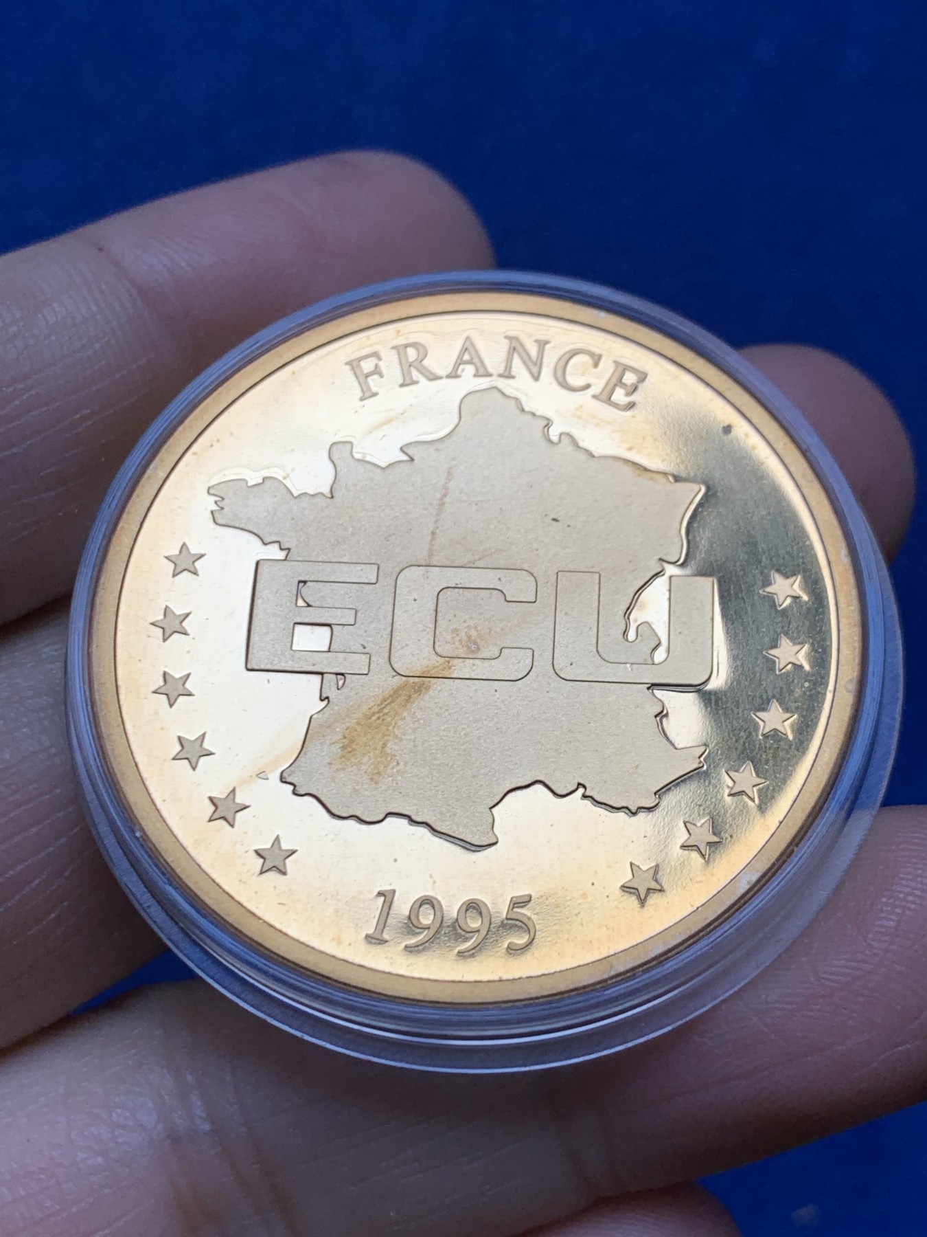 《竞宝斋》第246场-周日，周一 ，周二3场连拍 (全场包邮) 法国1995年ECU欧共体纪念大铜章 带证书