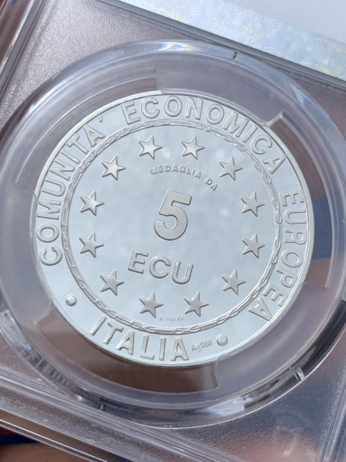 《竞宝斋》第246场-周日，周一 ，周二3场连拍 (全场包邮) PCGS PR69DCAM 意大利1993年欧罗巴5欧银币