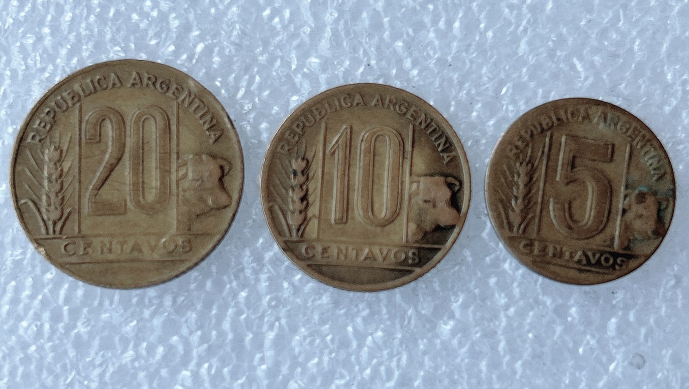 第一海外回流一元起拍收藏 散币专场 第71期 阿根廷40年代奶牛版3枚