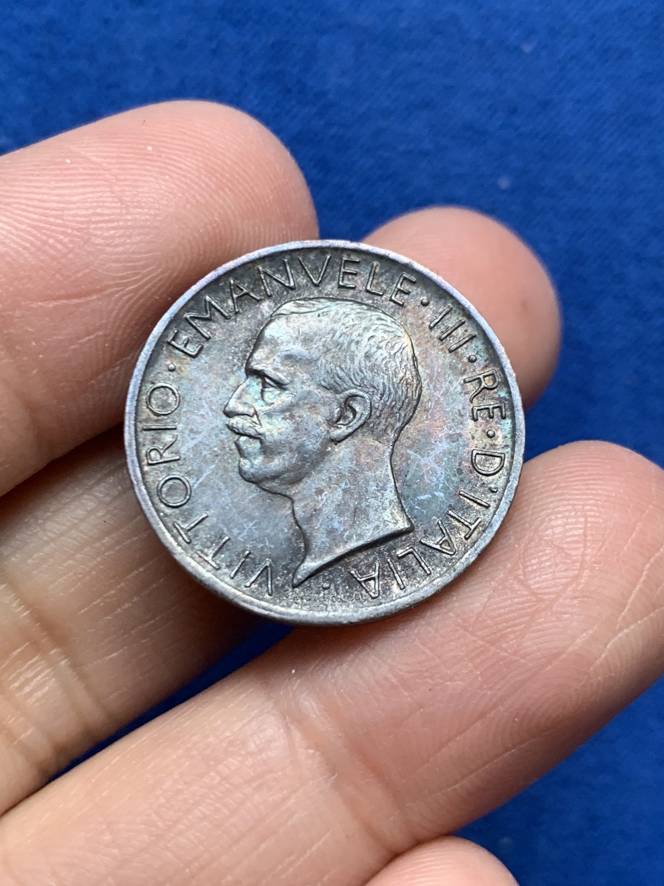 《竞宝斋》第246场-周日，周一 ，周二3场连拍 (全场包邮) 意大利 1927年 鹰版 5里拉银币