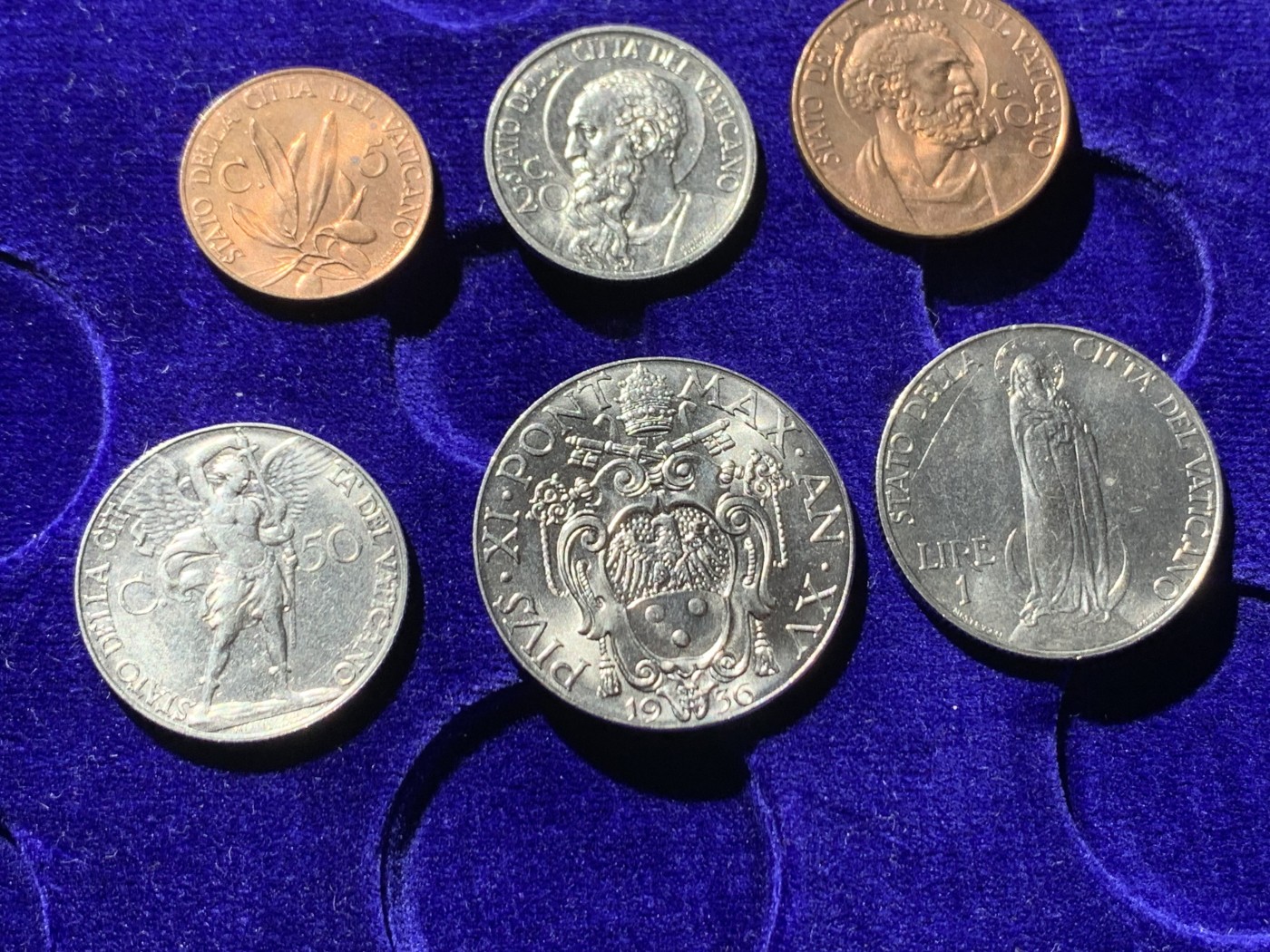 《竞宝斋》第246场-周日，周一 ，周二3场连拍 (全场包邮) 6枚一组 梵蒂冈 1936年 原盒 细节见图