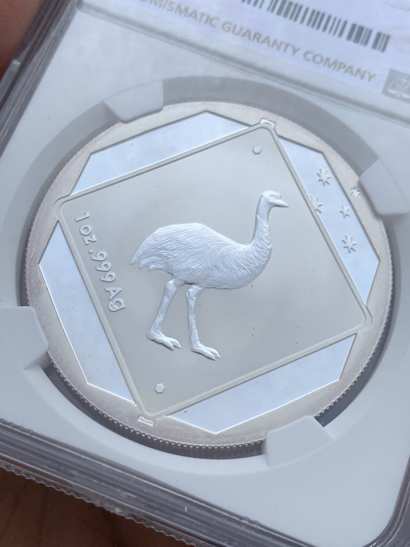 《竞宝斋》第246场-周日，周一 ，周二3场连拍 (全场包邮) NGC MS69 澳大利亚2015年鸸鹋1元银币 原盒装含证书