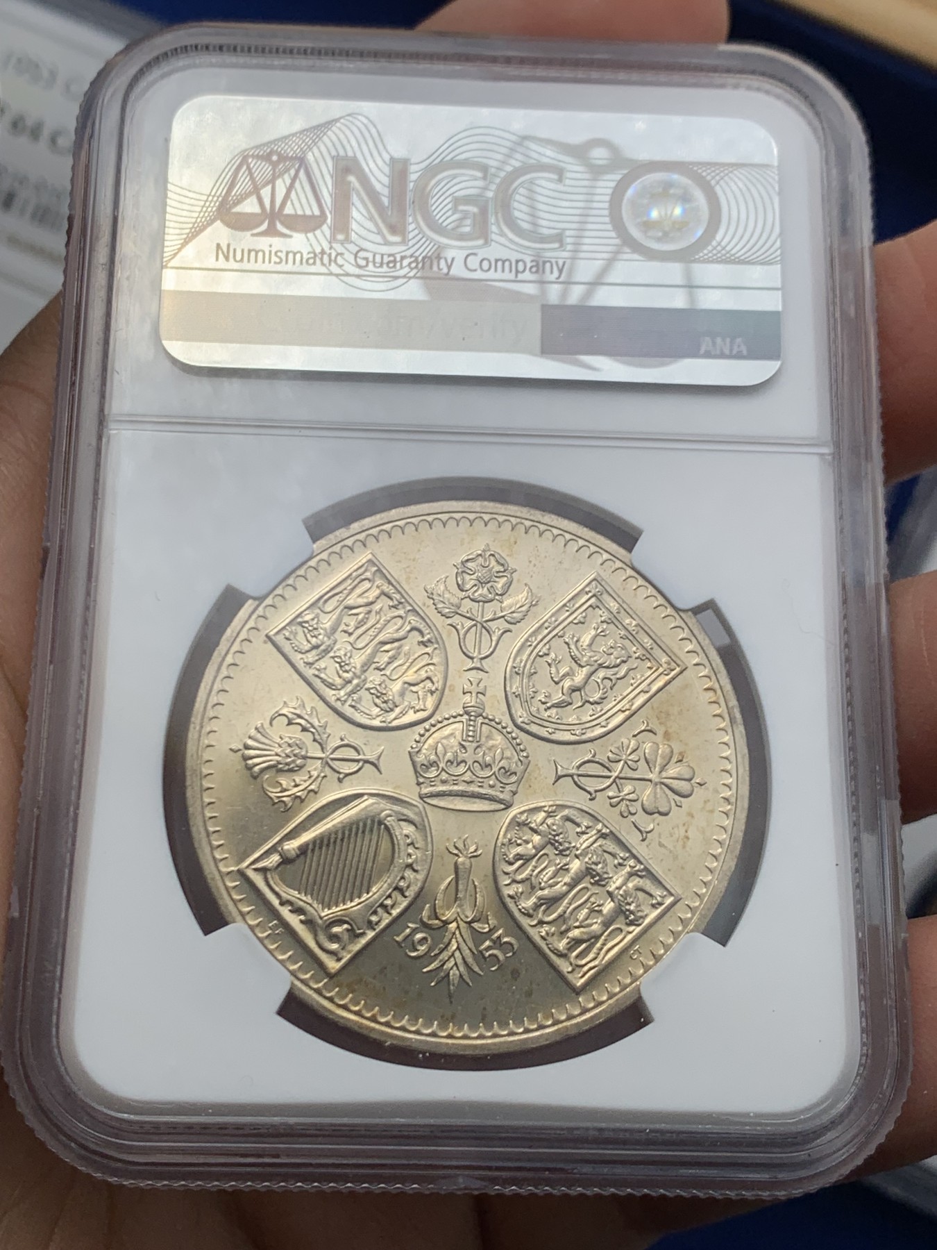 《竞宝斋》第246场-周日，周一 ，周二3场连拍 (全场包邮) NGC PF64-65 英国1953年伊丽莎白二世登基纪念精制币一套10枚 少见卡册包装