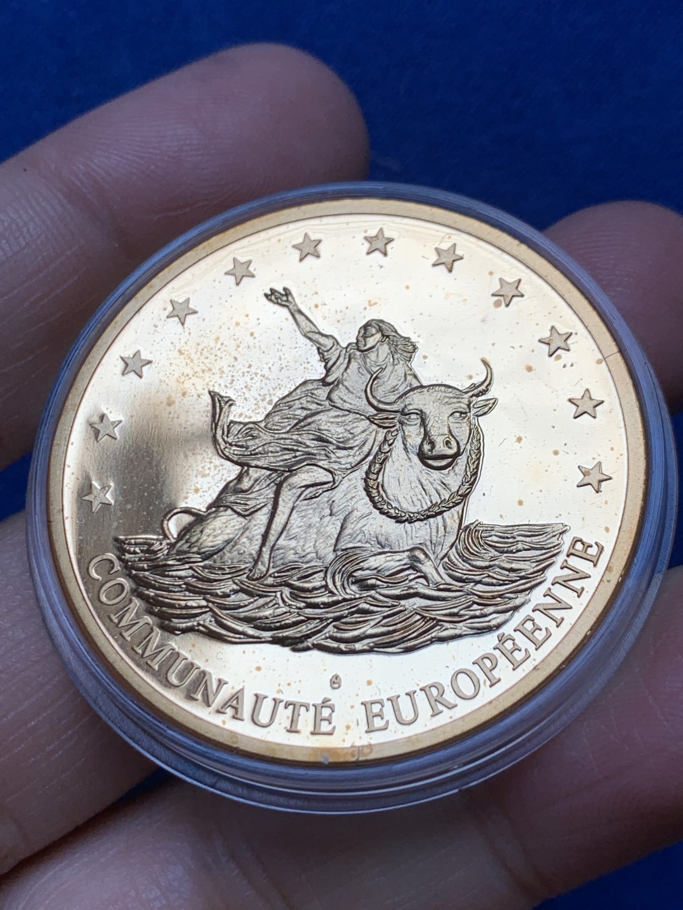 《竞宝斋》第246场-周日，周一 ，周二3场连拍 (全场包邮) 法国1995年ECU欧共体纪念大铜章 带证书