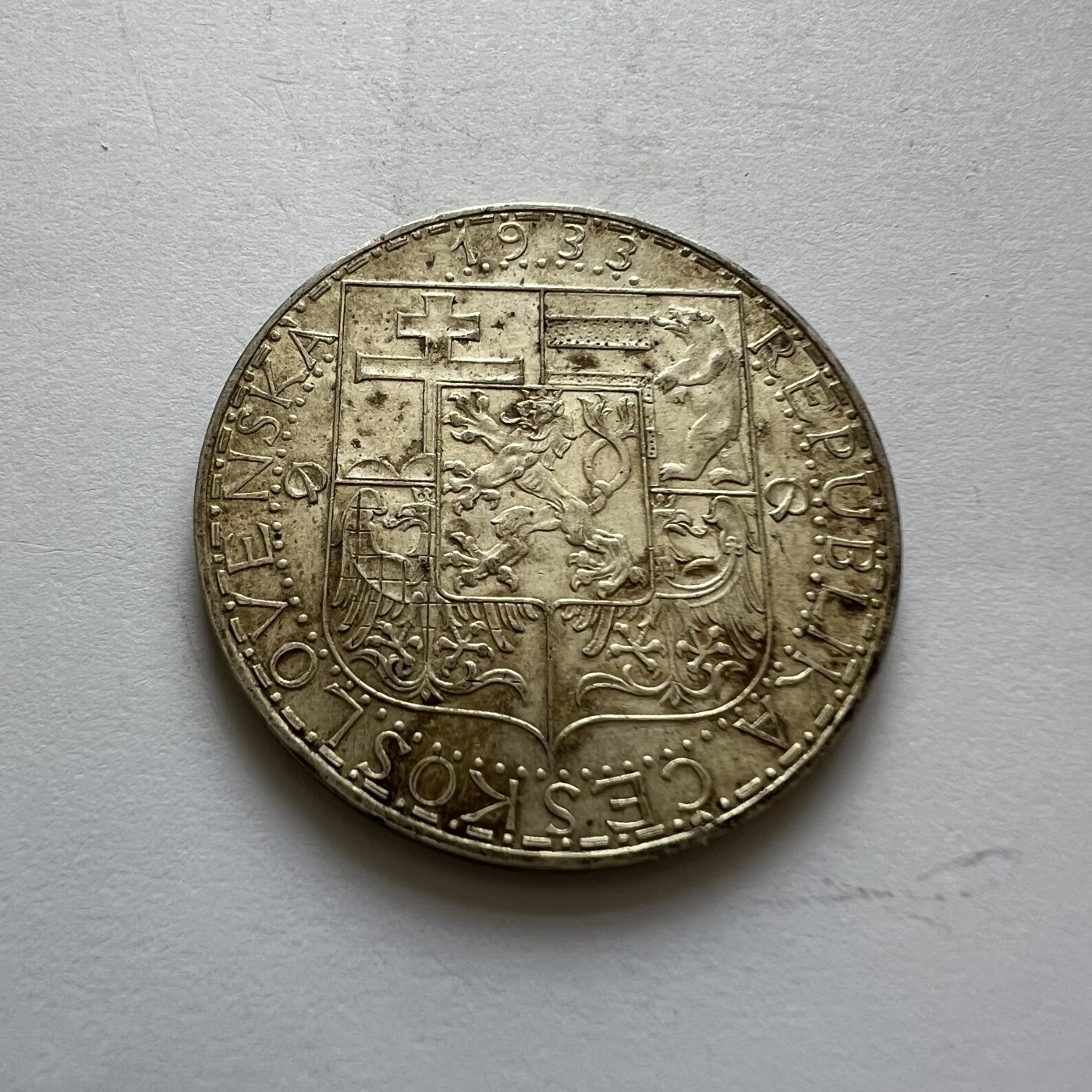 顺丰包邮 外国新银币 老银币 捷克斯洛伐克1933年20克朗银币直径34毫米好品