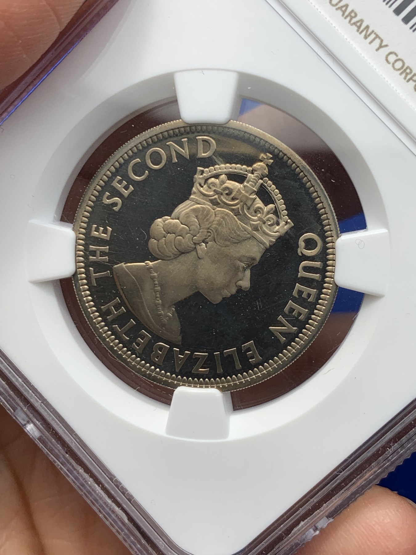 《竞宝斋》第246场-周日，周一 ，周二3场连拍 (全场包邮) NGC PF67UC 毛里求斯1971年1卢比 发行量750枚 毛里求斯精制镍币