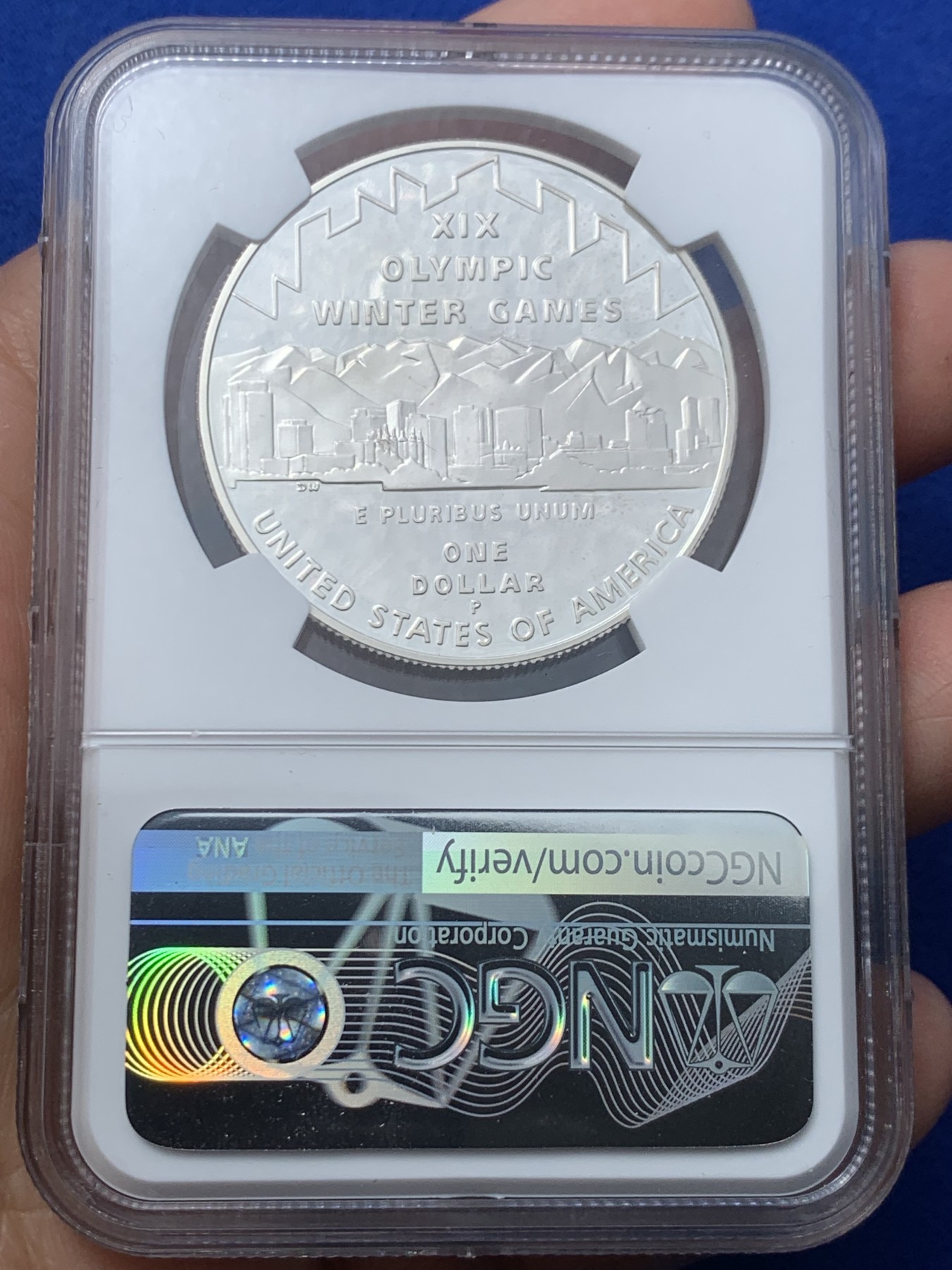 《竞宝斋》第246场-周日，周一 ，周二3场连拍 (全场包邮) NGC PF69UC 美国2002年盐湖城冬奥会1美元精制大银币