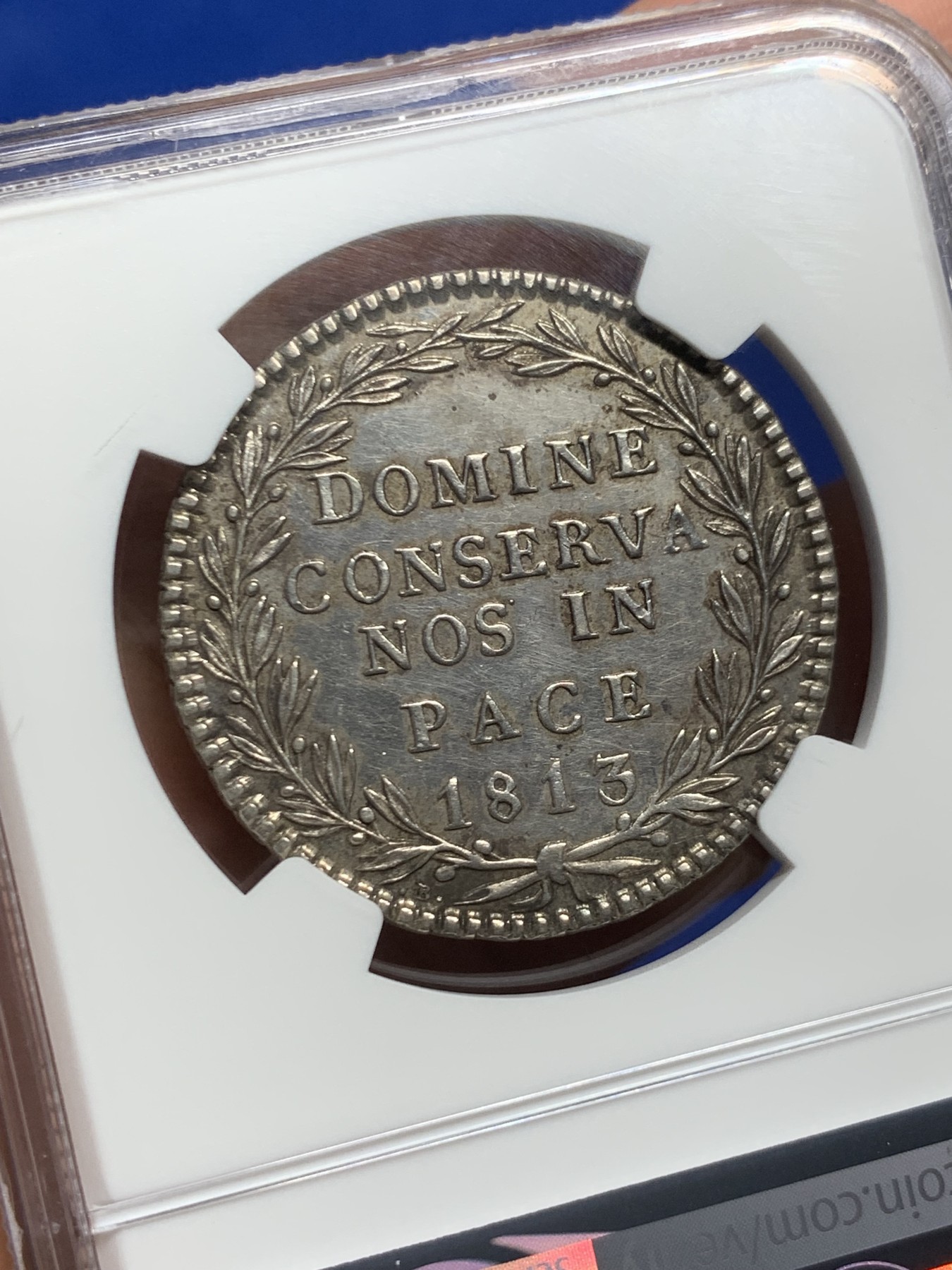 《竞宝斋》第246场-周日，周一 ，周二3场连拍 (全场包邮) NGC UNC 瑞士1813-B苏黎世20巴增银币 黑五彩 单一发行年份 十分稀缺的品种 克书价高