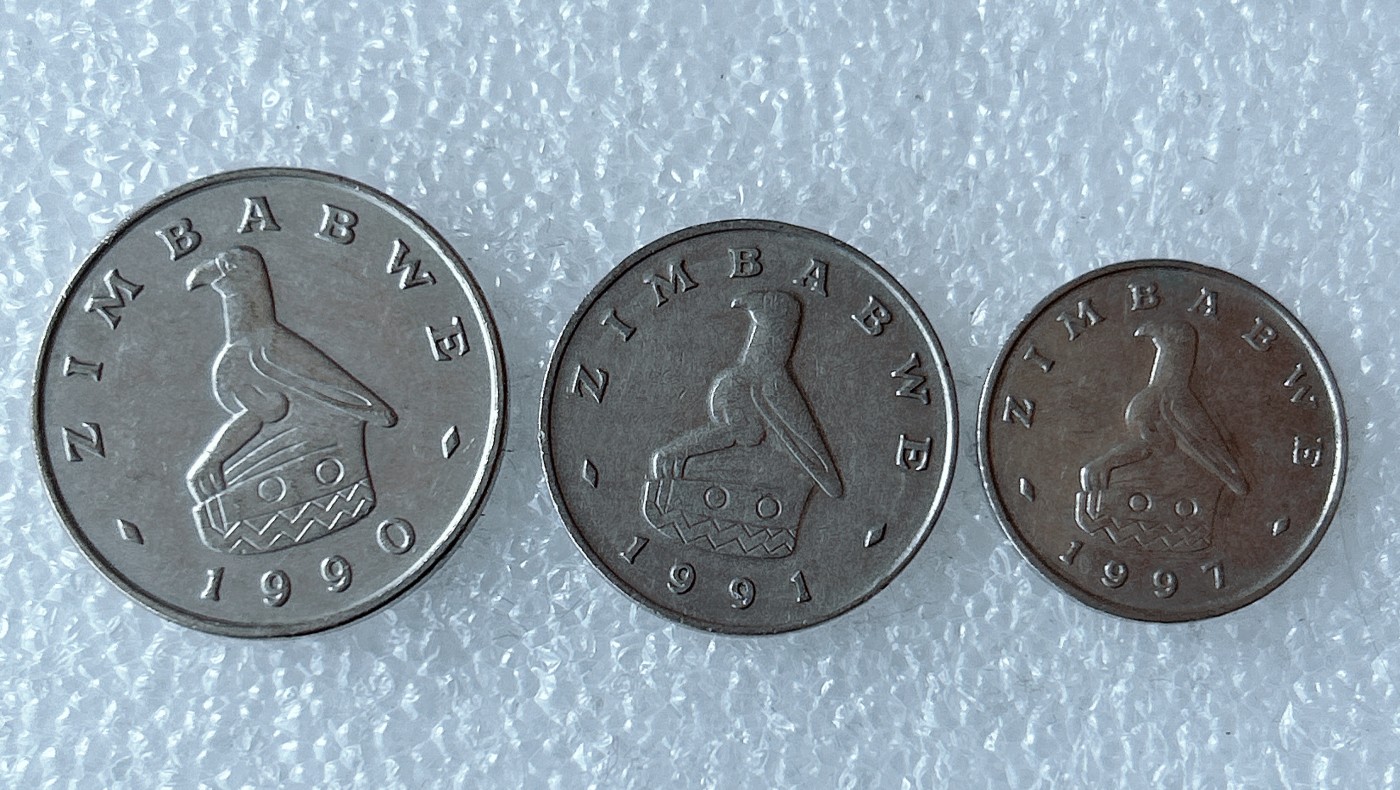 第一海外回流一元起拍收藏 散币专场 第71期 津巴布韦90年代硬币 3枚