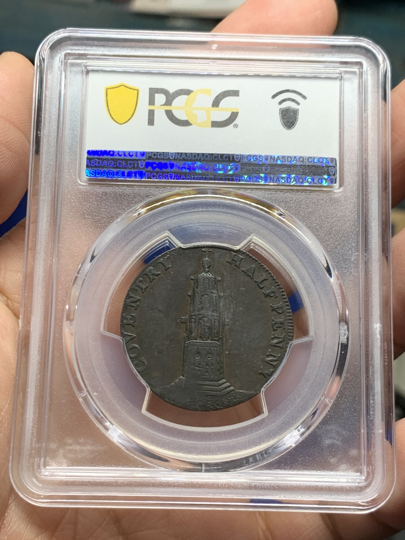 《竞宝斋》第246场-周日，周一 ，周二3场连拍 (全场包邮) PCGS-VF35 唯一亚军分 1794年考文垂戈黛娃夫人代用铜币，英系名誉品，细节不错。DH248珍稀版本，更高分记录仅1枚，戈黛娃版本收集必备。