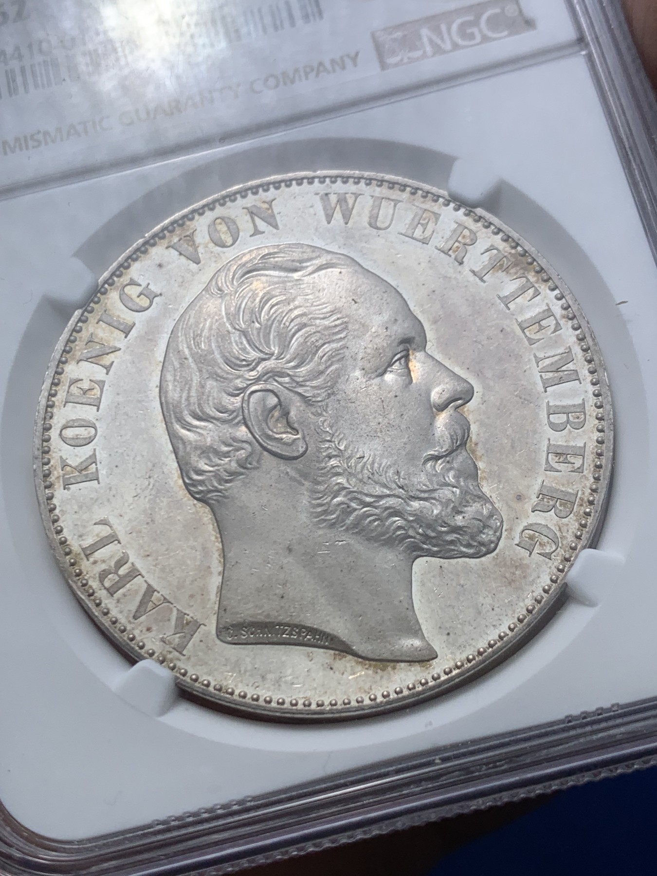 《竞宝斋》第246场-周日，周一 ，周二3场连拍 (全场包邮) NGC PF62 德国 1871年 符腾堡乌尔姆大教堂 2泰勒 大银币 热门品种 难得好物