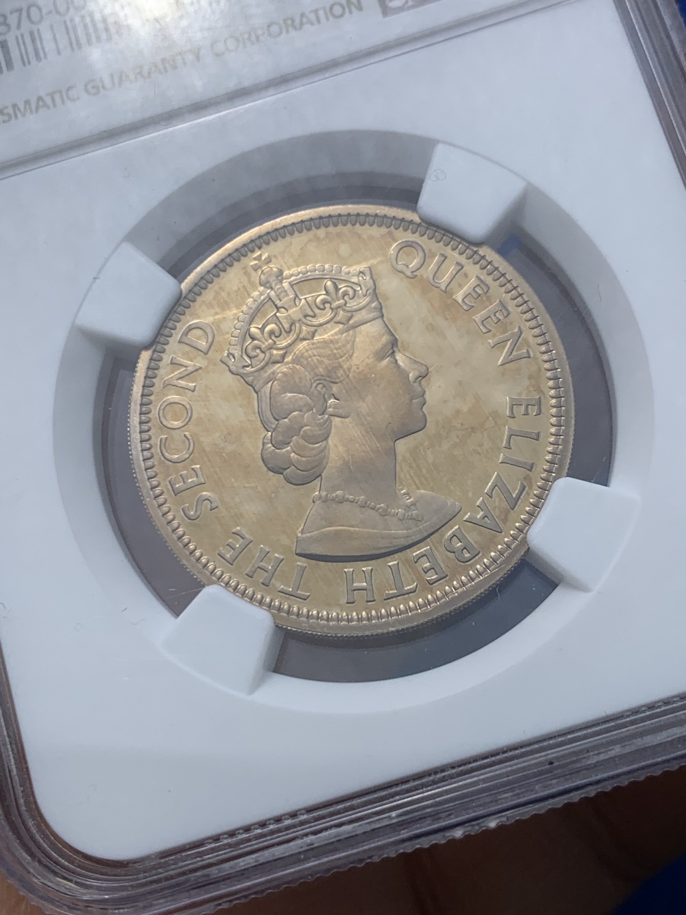 《竞宝斋》第246场-周日，周一 ，周二3场连拍 (全场包邮) NGC PF67UC 毛里求斯1971年1卢比 发行量750枚 毛里求斯精制镍币