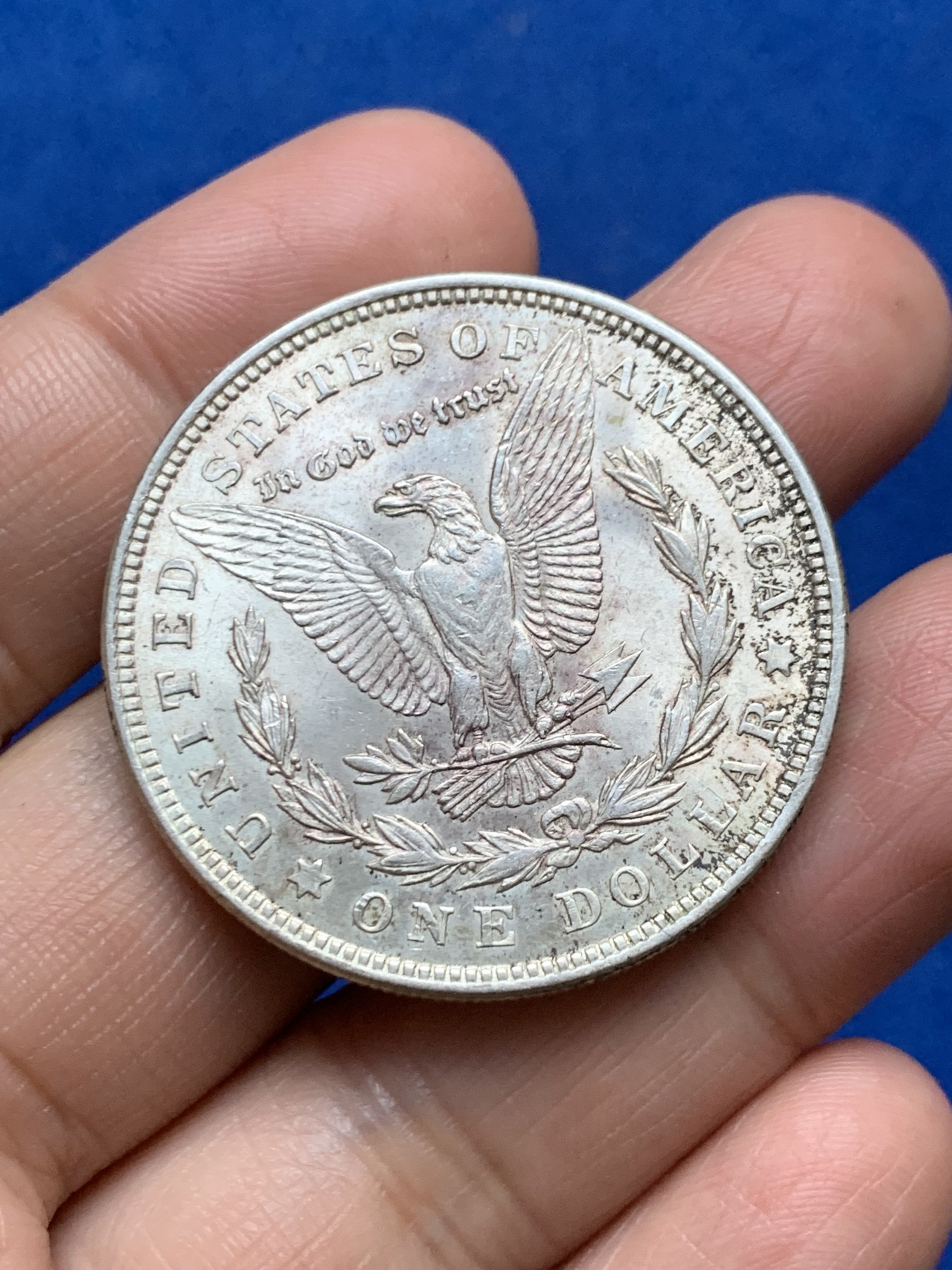 《竞宝斋》第246场-周日，周一 ，周二3场连拍 (全场包邮) 美国1921年摩根银币 带光好品