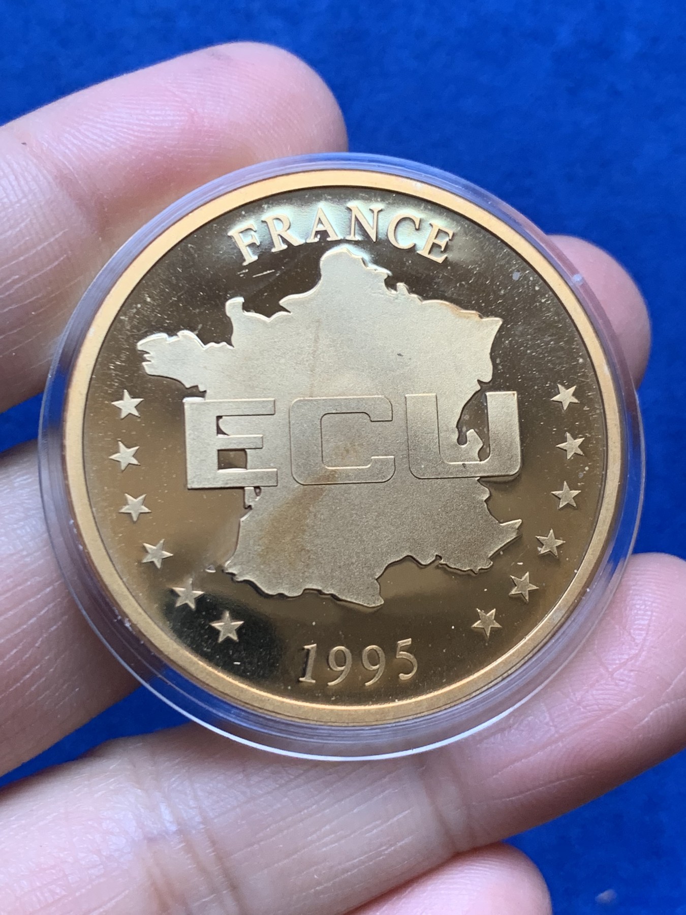 《竞宝斋》第246场-周日，周一 ，周二3场连拍 (全场包邮) 法国1995年ECU欧共体纪念大铜章 带证书