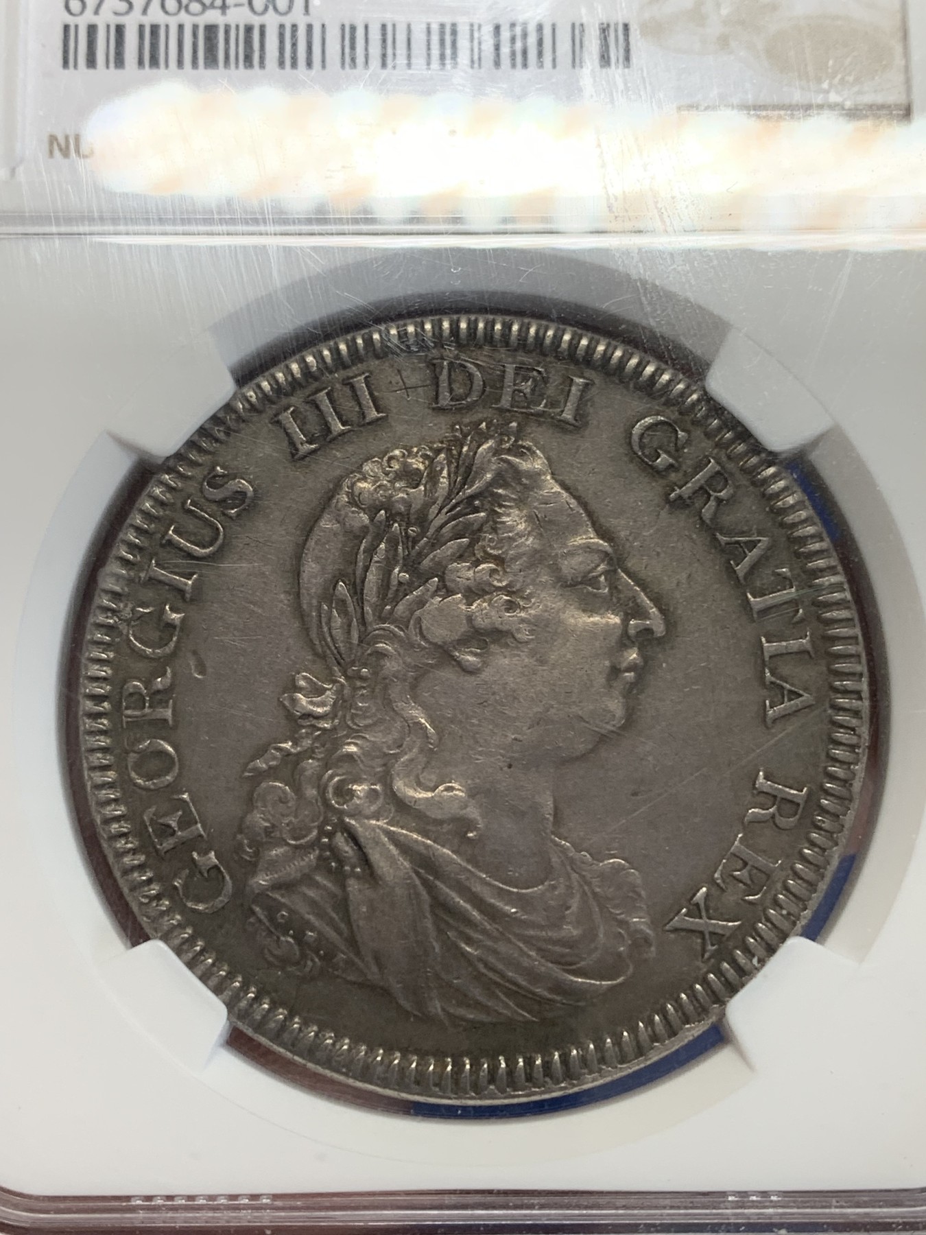 《竞宝斋》第246场-周日，周一 ，周二3场连拍 (全场包邮) NGC XF45 英国 1804年 乔治三世英格兰银行5先令银币，老包浆