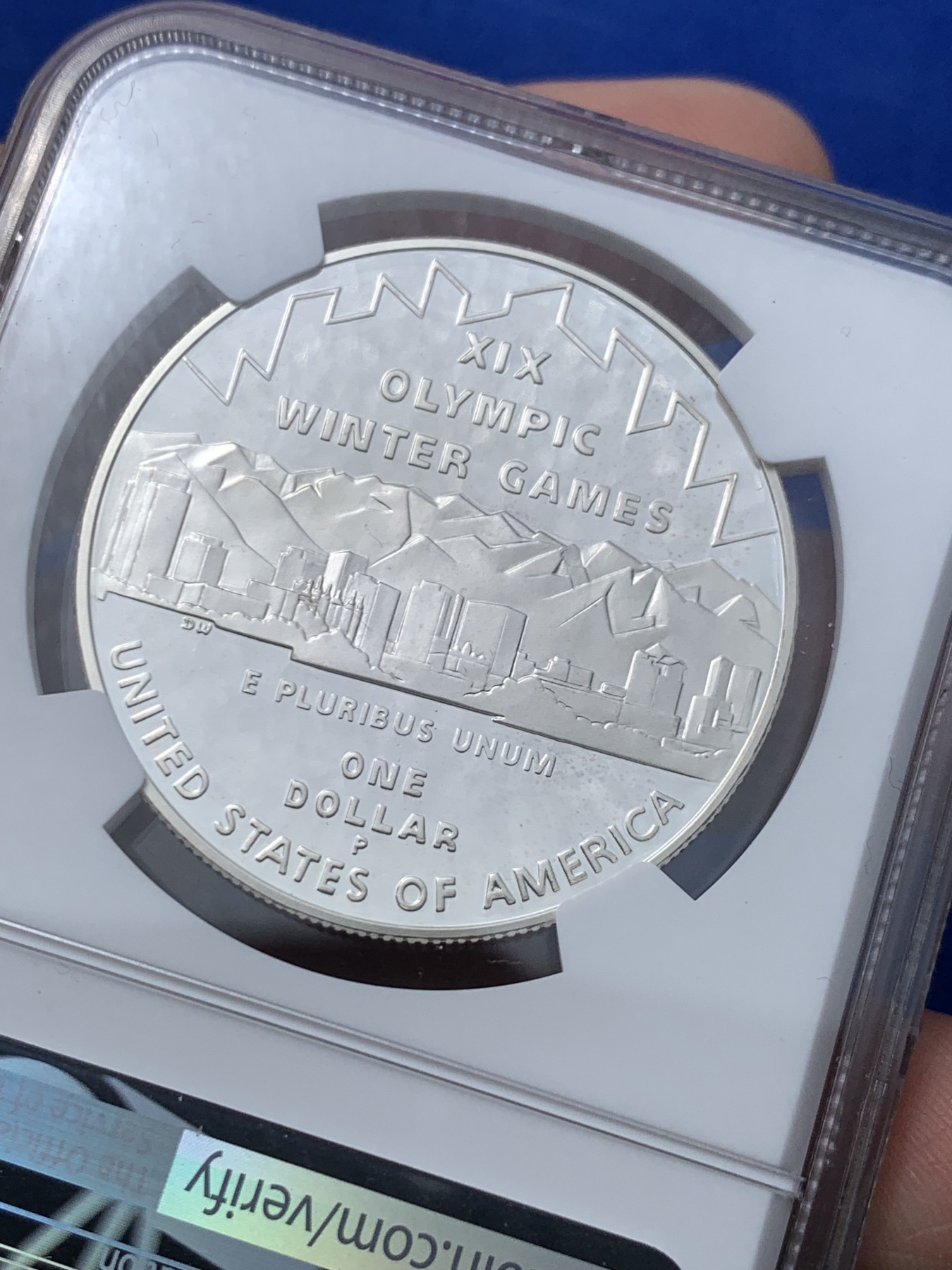 《竞宝斋》第246场-周日，周一 ，周二3场连拍 (全场包邮) NGC PF69UC 美国2002年盐湖城冬奥会1美元精制大银币