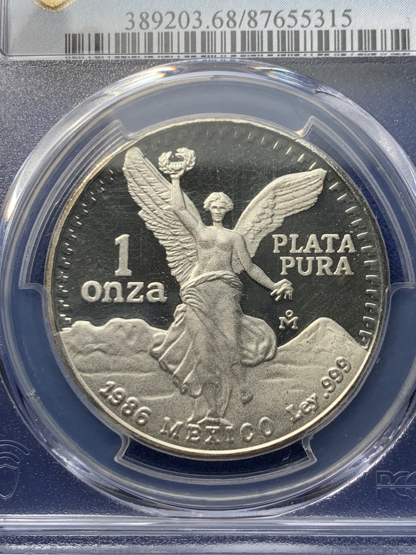 《竞宝斋》第246场-周日，周一 ，周二3场连拍 (全场包邮) PCGS PR68DCAM 墨西哥 1986年 自由女神精制1盎司银币