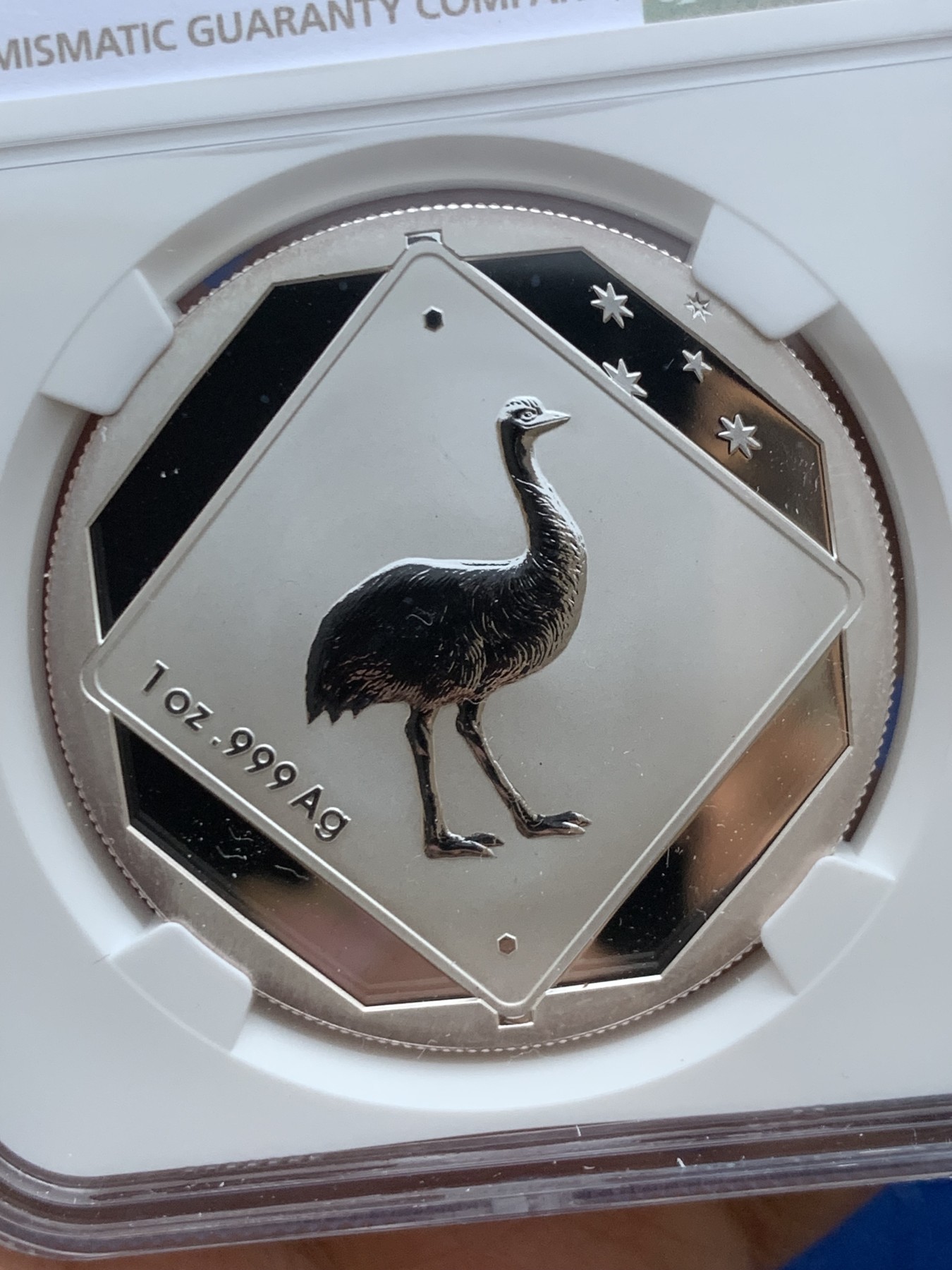 《竞宝斋》第246场-周日，周一 ，周二3场连拍 (全场包邮) NGC MS69 澳大利亚2015年鸸鹋1元银币 原盒装含证书