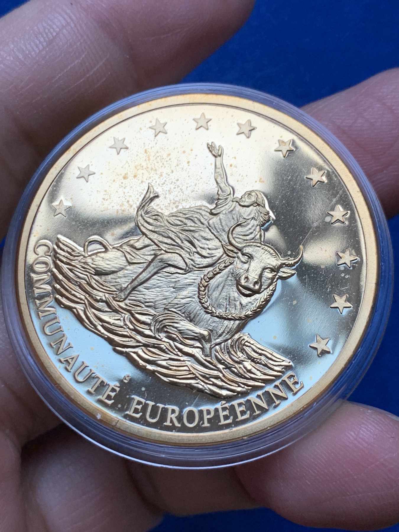 《竞宝斋》第246场-周日，周一 ，周二3场连拍 (全场包邮) 法国1995年ECU欧共体纪念大铜章 带证书