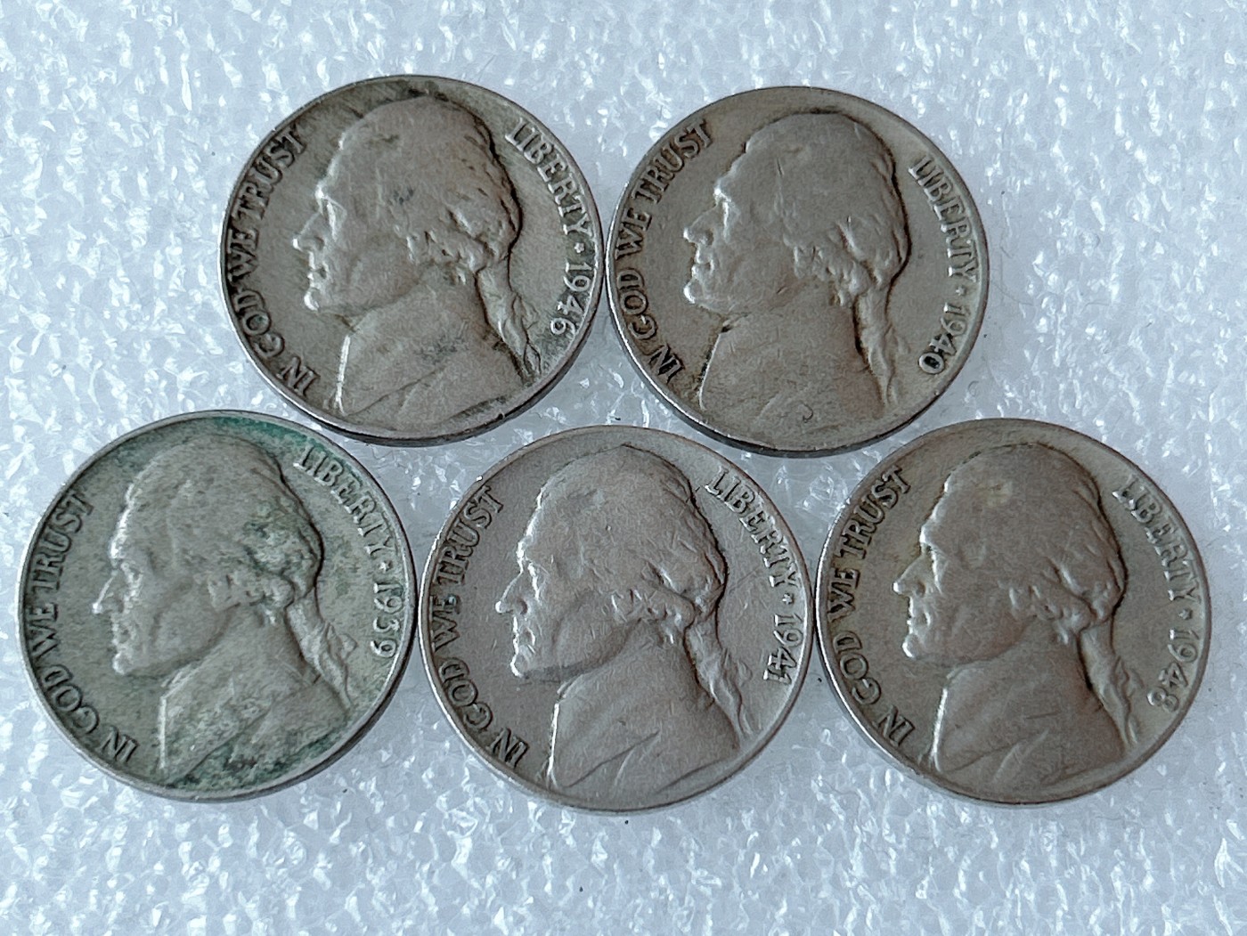 第一海外回流一元起拍收藏 散币专场 第71期 美国5分白宫 5枚