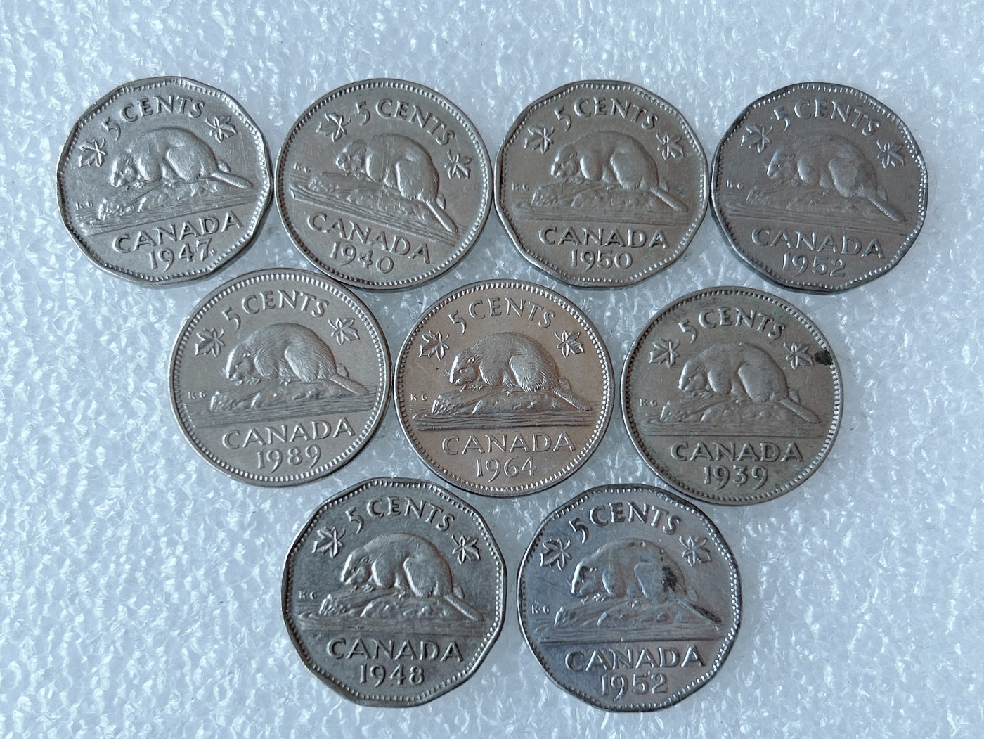 第一海外回流一元起拍收藏 散币专场 第71期 加拿大5分 海狸 9枚