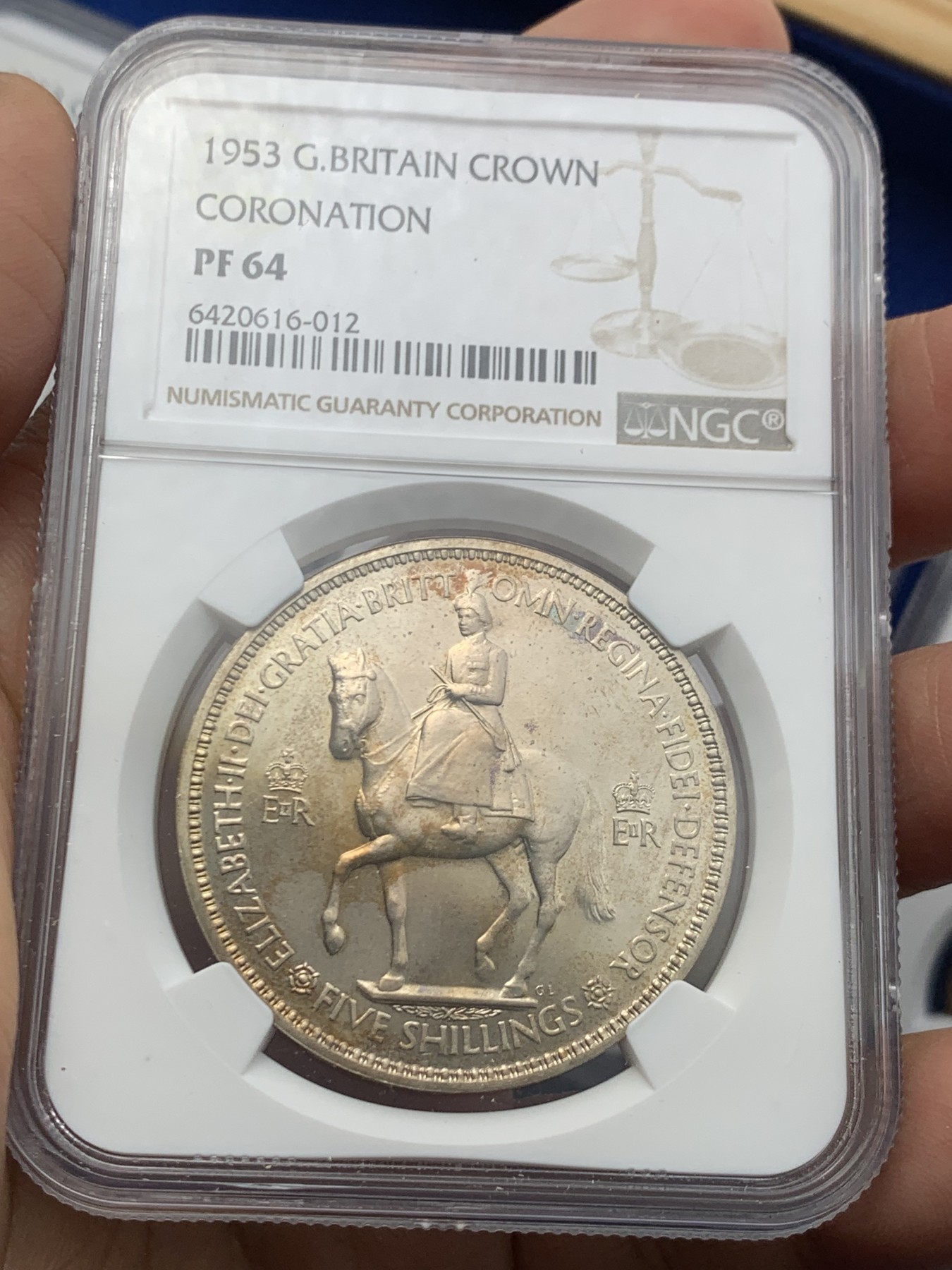 《竞宝斋》第246场-周日，周一 ，周二3场连拍 (全场包邮) NGC PF64-65 英国1953年伊丽莎白二世登基纪念精制币一套10枚 少见卡册包装