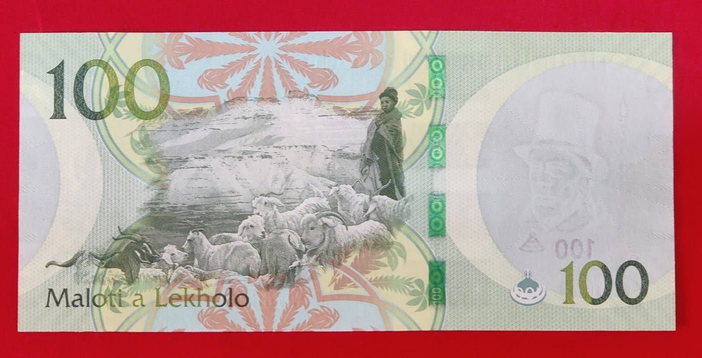 莱索托 2021年 100马洛蒂 纸币 全新UNC