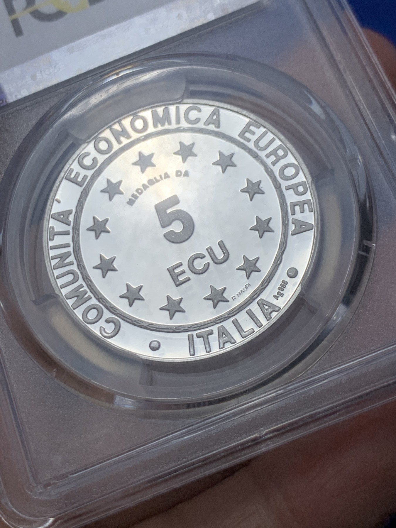 《竞宝斋》第246场-周日，周一 ，周二3场连拍 (全场包邮) PCGS PR69DCAM 意大利1993年欧罗巴5欧银币