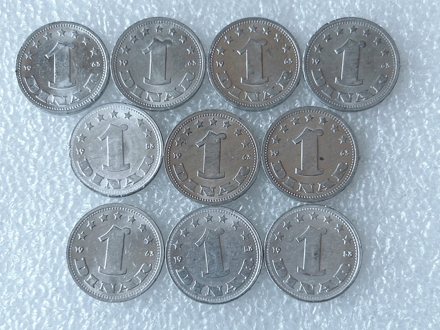 第一海外回流一元起拍收藏 散币专场 第71期 全新南斯拉夫1第纳尔 10枚