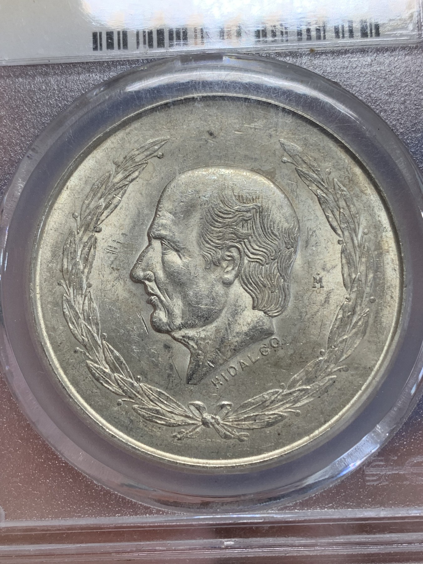 《竞宝斋》第246场-周日，周一 ，周二3场连拍 (全场包邮) SGS MS65 Hidalgo 墨西哥1952年5比索大银币