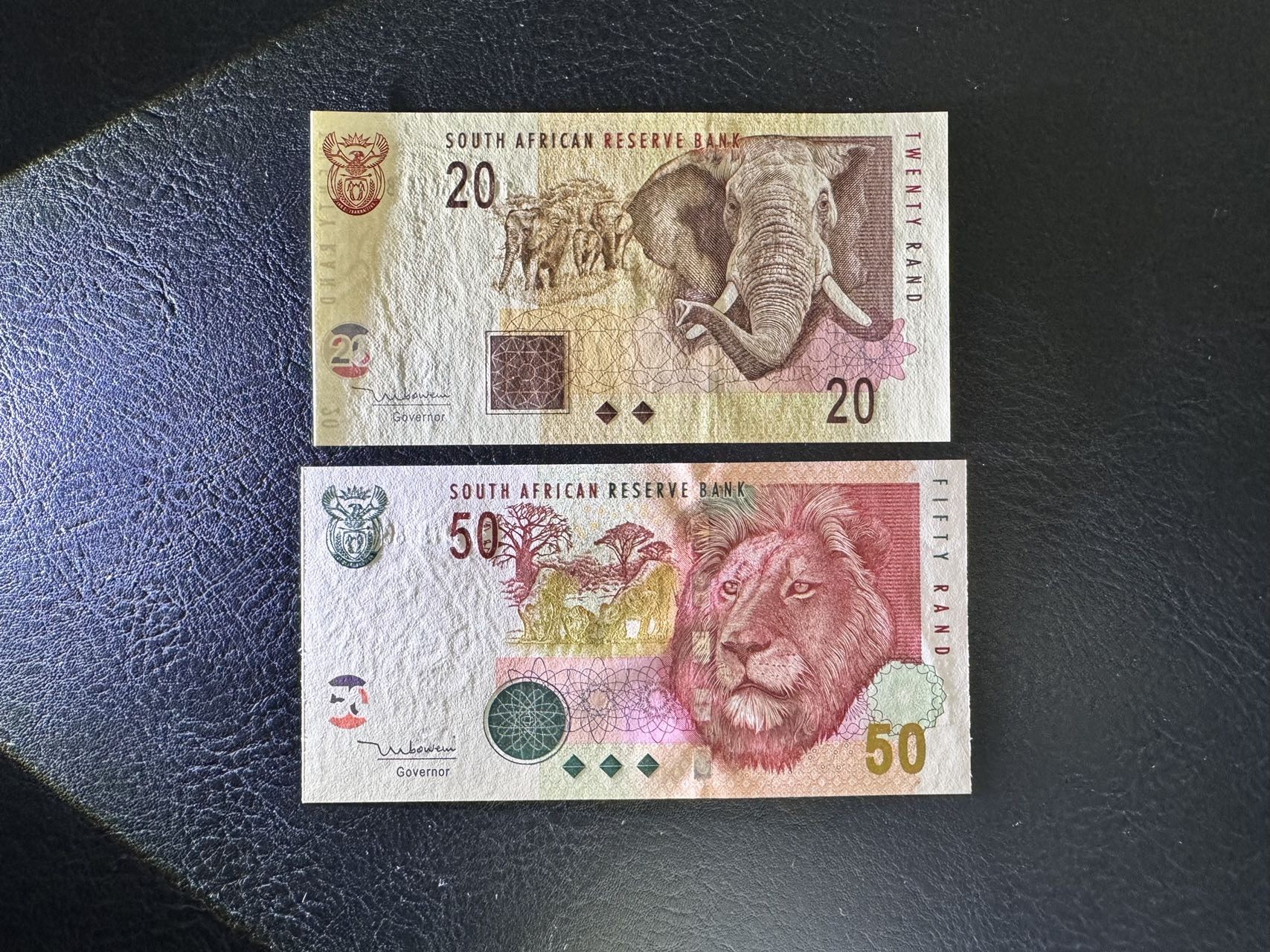 收藏联盟Quantum Auction 第330期拍卖  南非2005年20和50兰特  品相全新UNC 