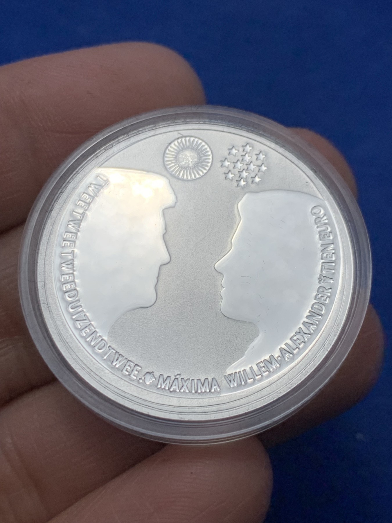 《竞宝斋》第247场-周日，周一 ，周二3场连拍 (全场包邮) 黑盒证书 荷兰2002年 10欧元大银币 17.8克