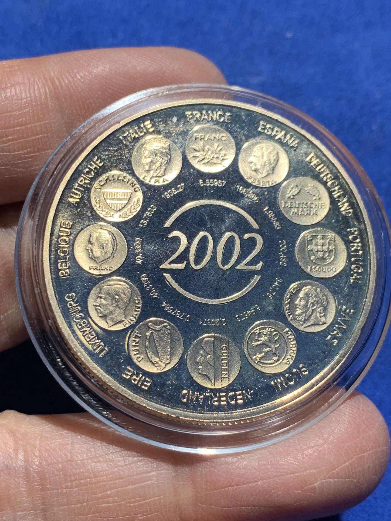 《竞宝斋》第247场-周日，周一 ，周二3场连拍 (全场包邮) 法国2002年ESSAI厂试铸镍币 克朗型