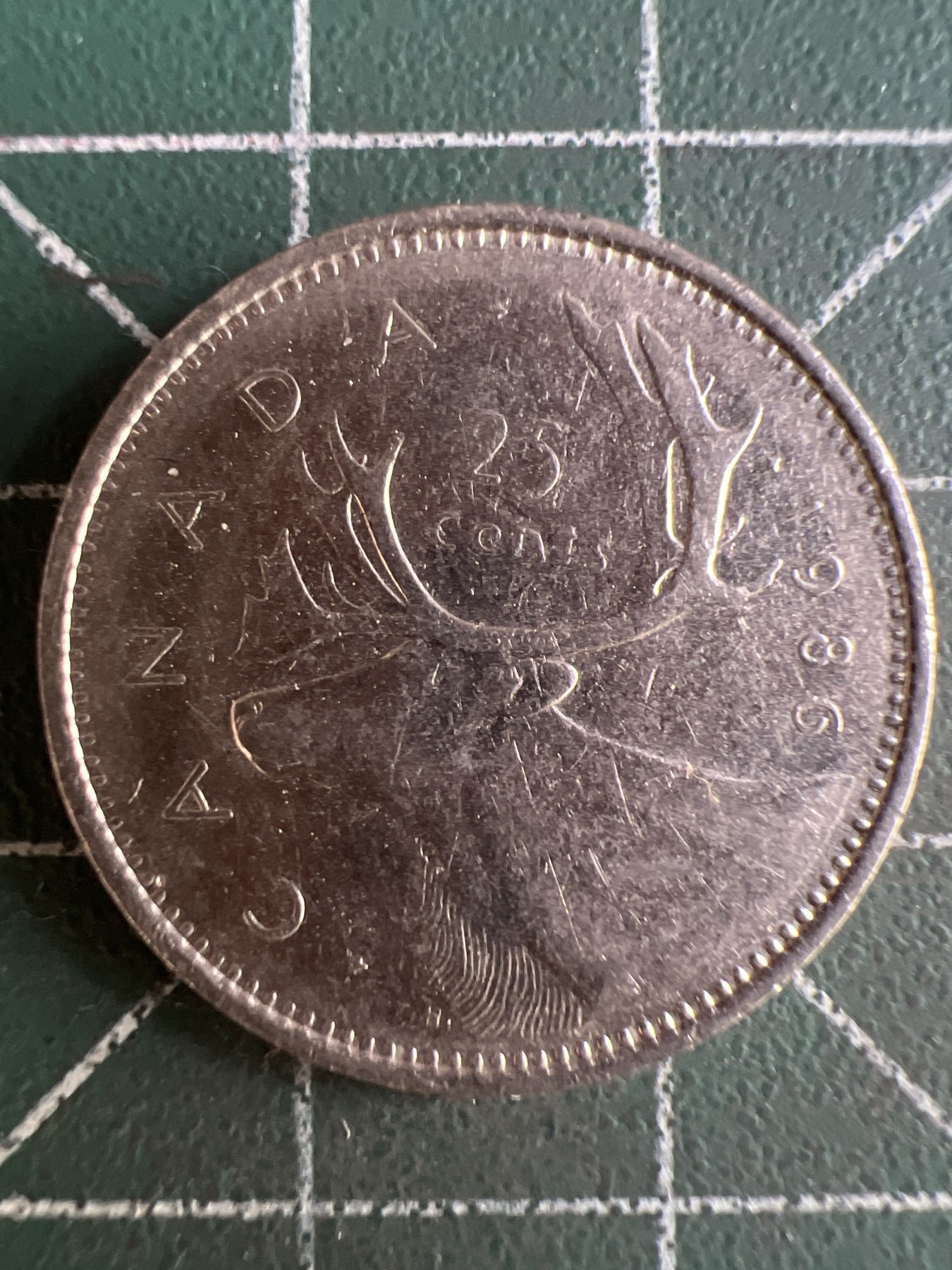 第550期 硬币专场 （无押金，捡漏，全场50包邮，偏远地区除外，接收代拍业务） 加拿大25分 青年 1986年