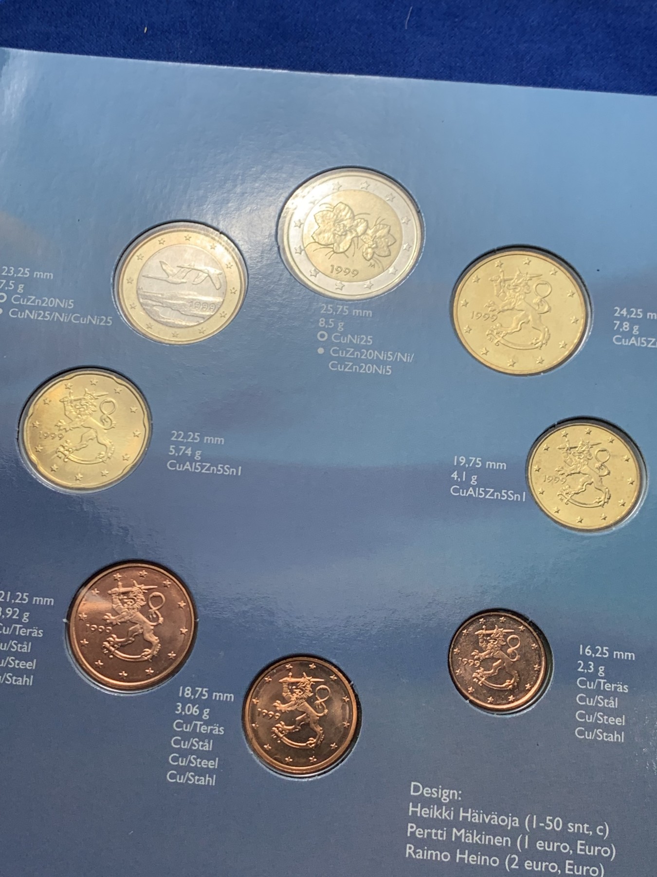 《竞宝斋》第247场-周日，周一 ，周二3场连拍 (全场包邮) 芬兰1999，2000，2001年欧元三套封装