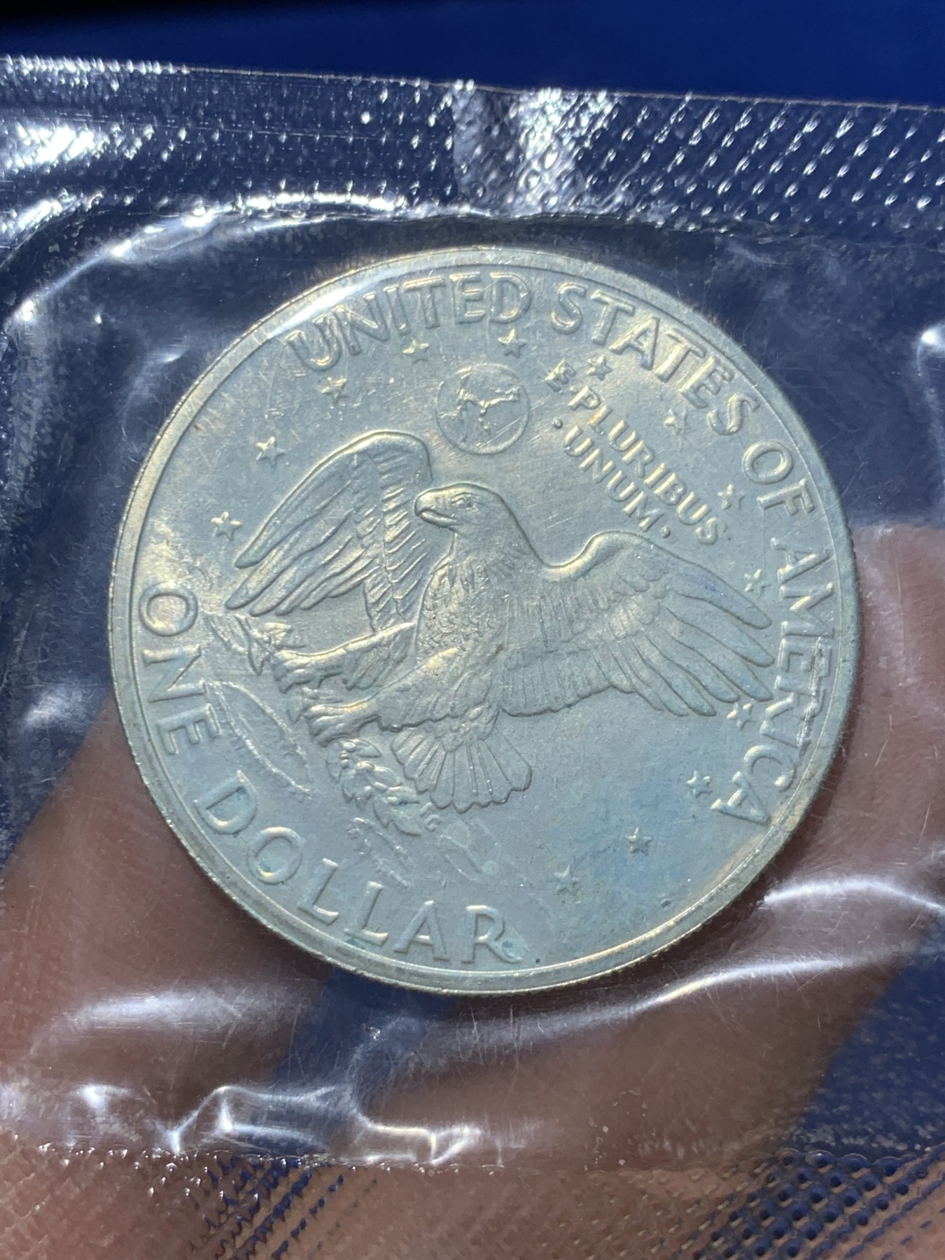 《竞宝斋》第247场-周日，周一 ，周二3场连拍 (全场包邮) 美国1971年艾森豪威尔 1元银币 封装