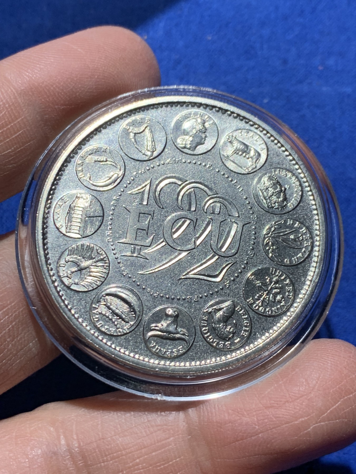 《竞宝斋》第247场-周日，周一 ，周二3场连拍 (全场包邮) 法国1992 年 厂试铸镍币 克朗型