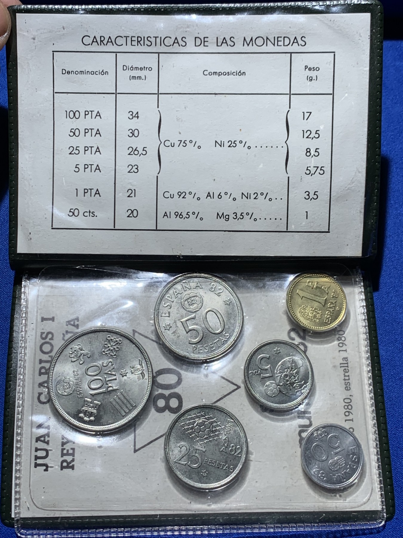 《竞宝斋》第247场-周日，周一 ，周二3场连拍 (全场包邮) 西班牙1980年6枚装套币