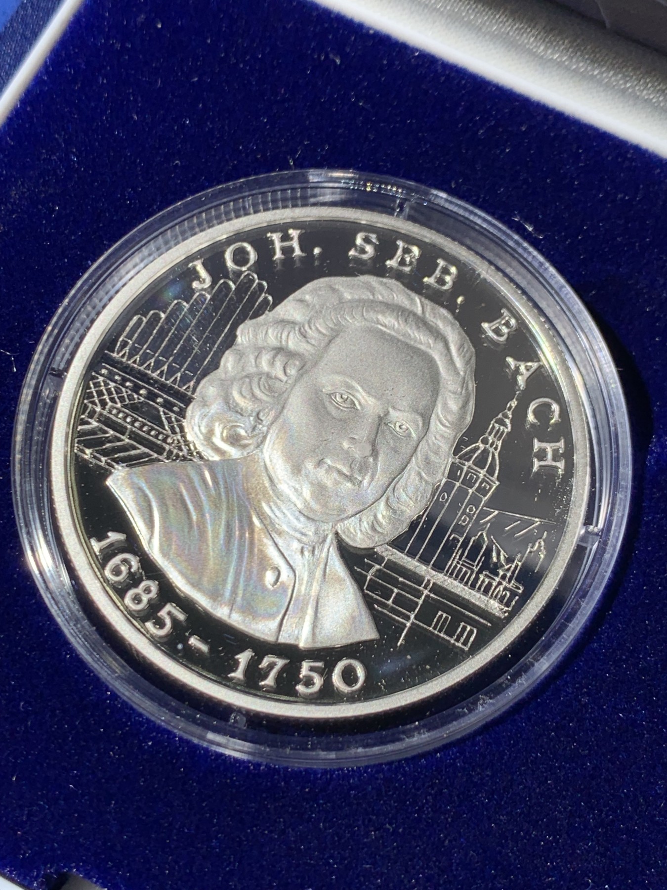 《竞宝斋》第247场-周日，周一 ，周二3场连拍 (全场包邮) 安道尔  1997 10D 大银币 作曲家 – Johan Sebastian Bach 925银 31.4克