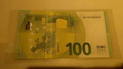 【世界钱币】精选微拍第97期暨2024年第八期  - 【一口价售出】2019年100欧元 四签 全新绝品无47尾号3055