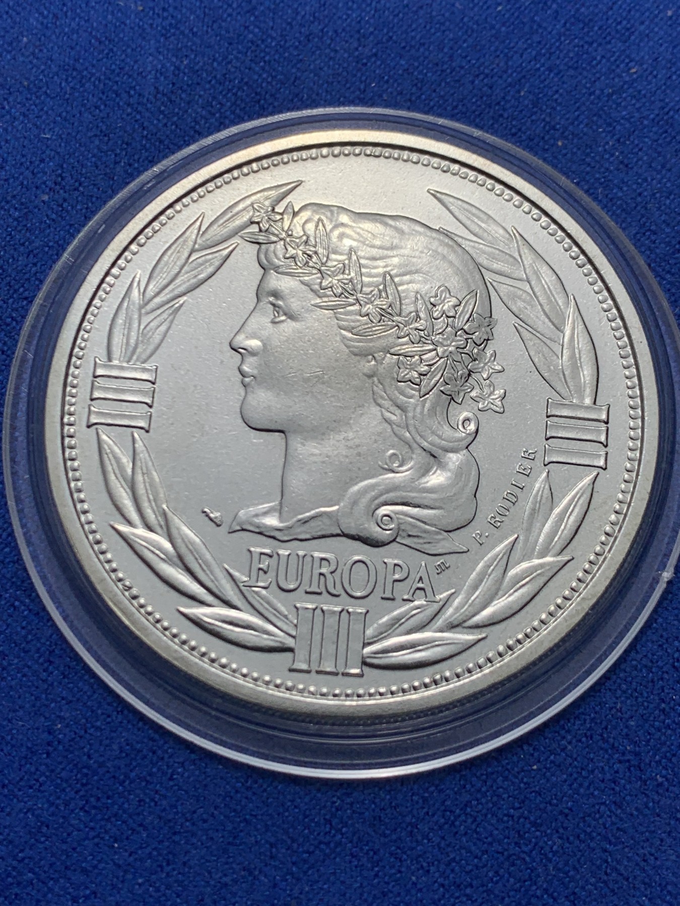 《竞宝斋》第247场-周日，周一 ，周二3场连拍 (全场包邮) 法国1989年 试铸镍币 克朗型