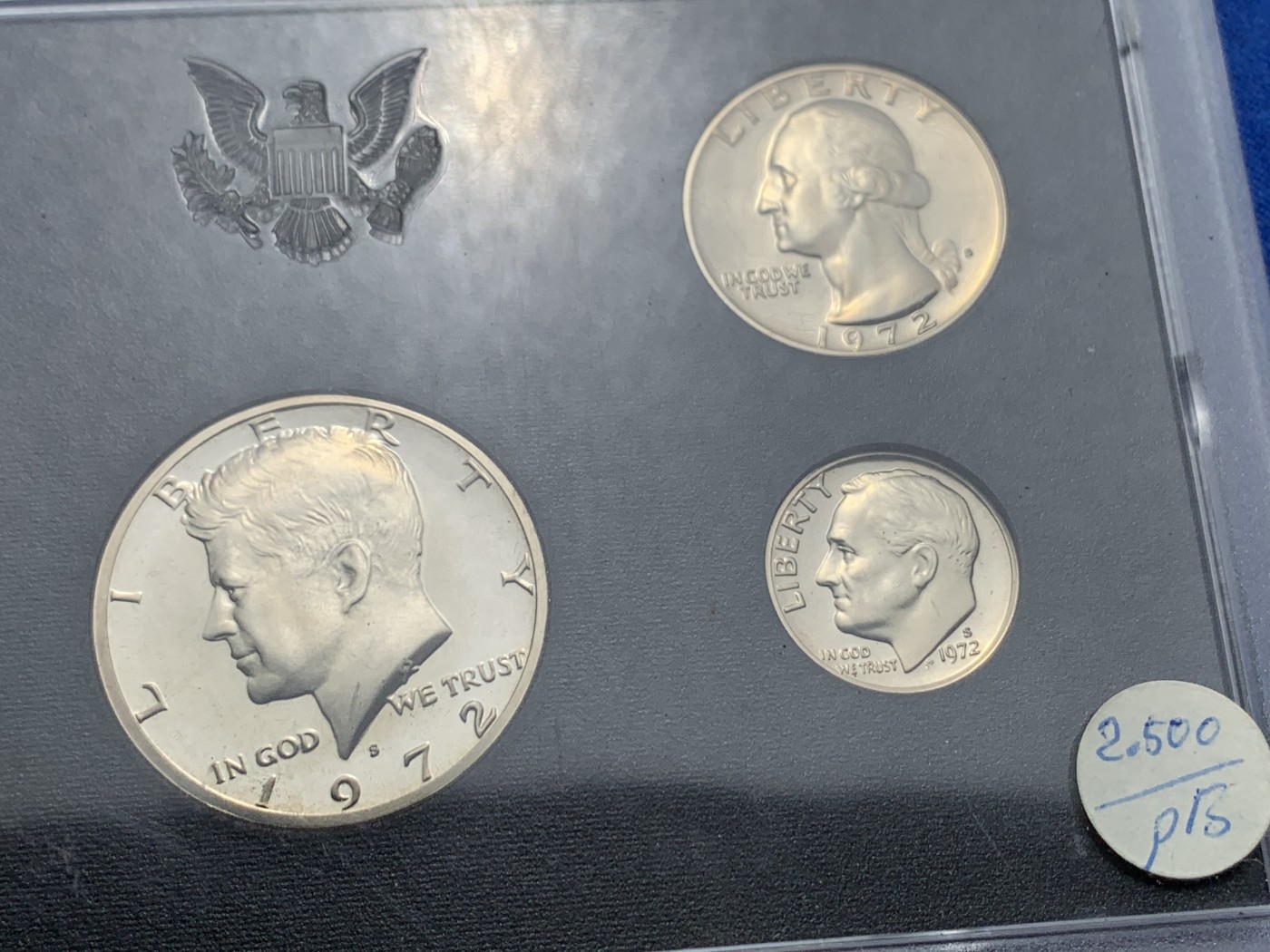 《竞宝斋》第247场-周日，周一 ，周二3场连拍 (全场包邮) PROOF封装 美国1972年5枚装精制套币