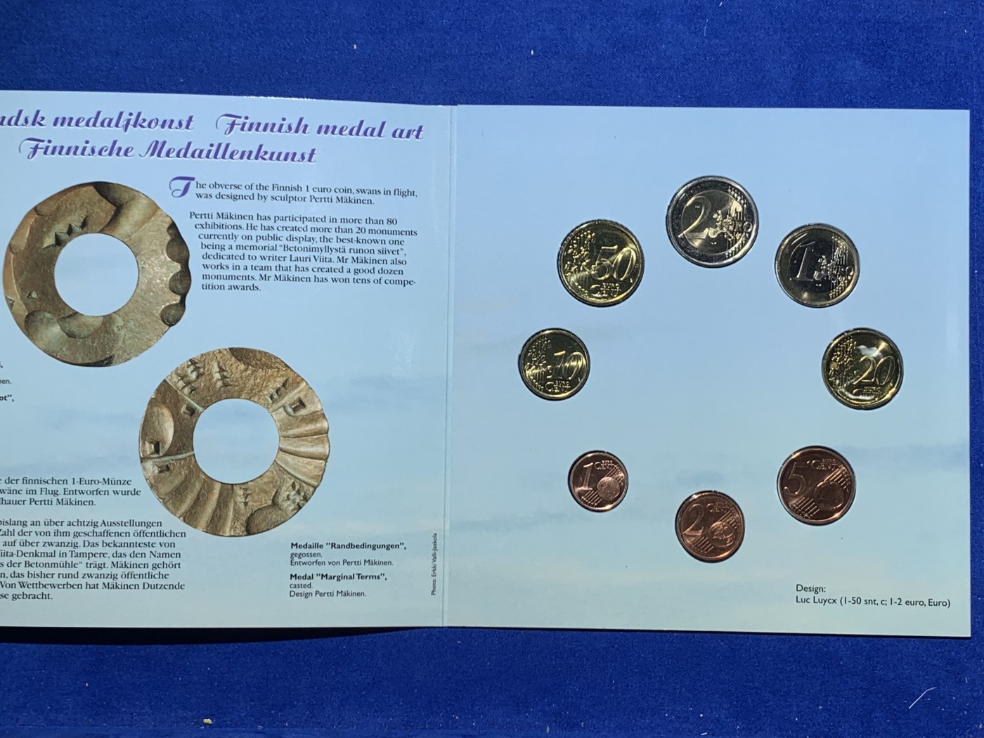 《竞宝斋》第247场-周日，周一 ，周二3场连拍 (全场包邮) 芬兰1999，2000，2001年欧元三套封装