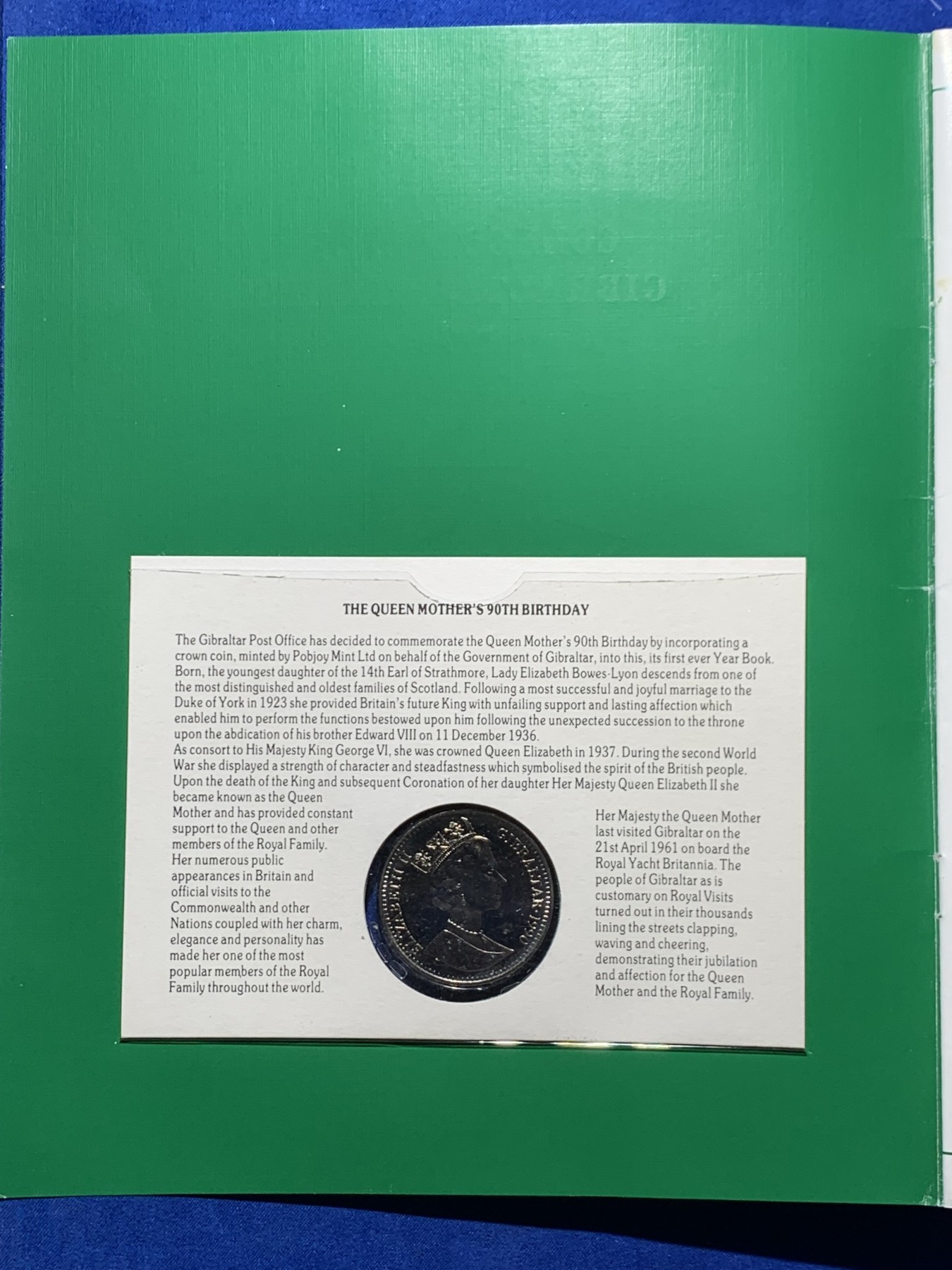 《竞宝斋》第247场-周日，周一 ，周二3场连拍 (全场包邮) 直布罗陀1990年邮票两枚 1克朗镍币一枚 封装