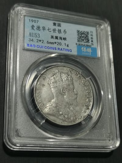 天下钱庄国内外钱币全场保真欢迎参拍 - 爱德华七世海峡一元银币