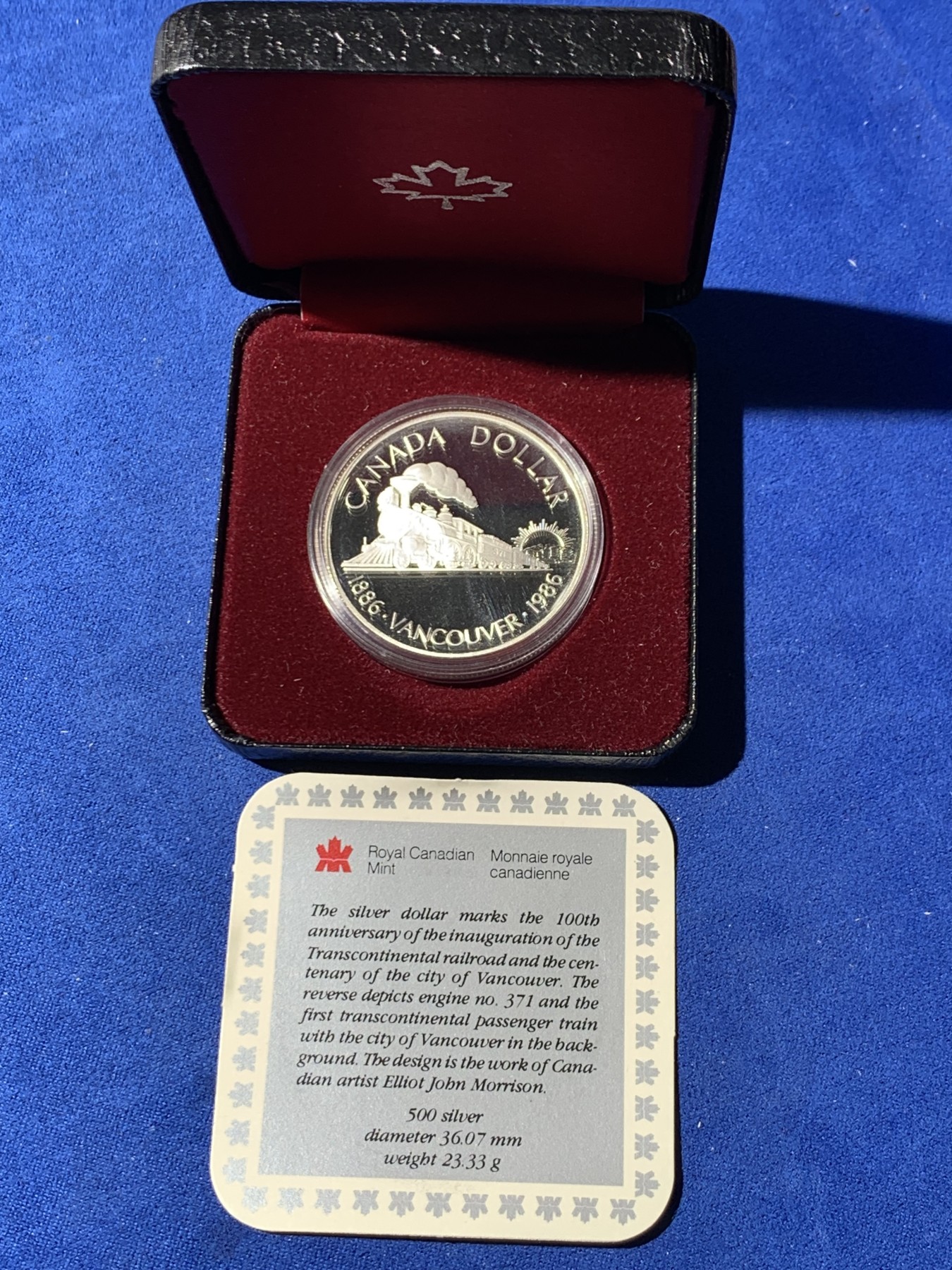 《竞宝斋》第247场-周日，周一 ，周二3场连拍 (全场包邮) 获奖币 加拿大1986年温哥华建城暨铁路通车百年精制纪念银币 1988年克劳斯最佳银币、最佳克郎币